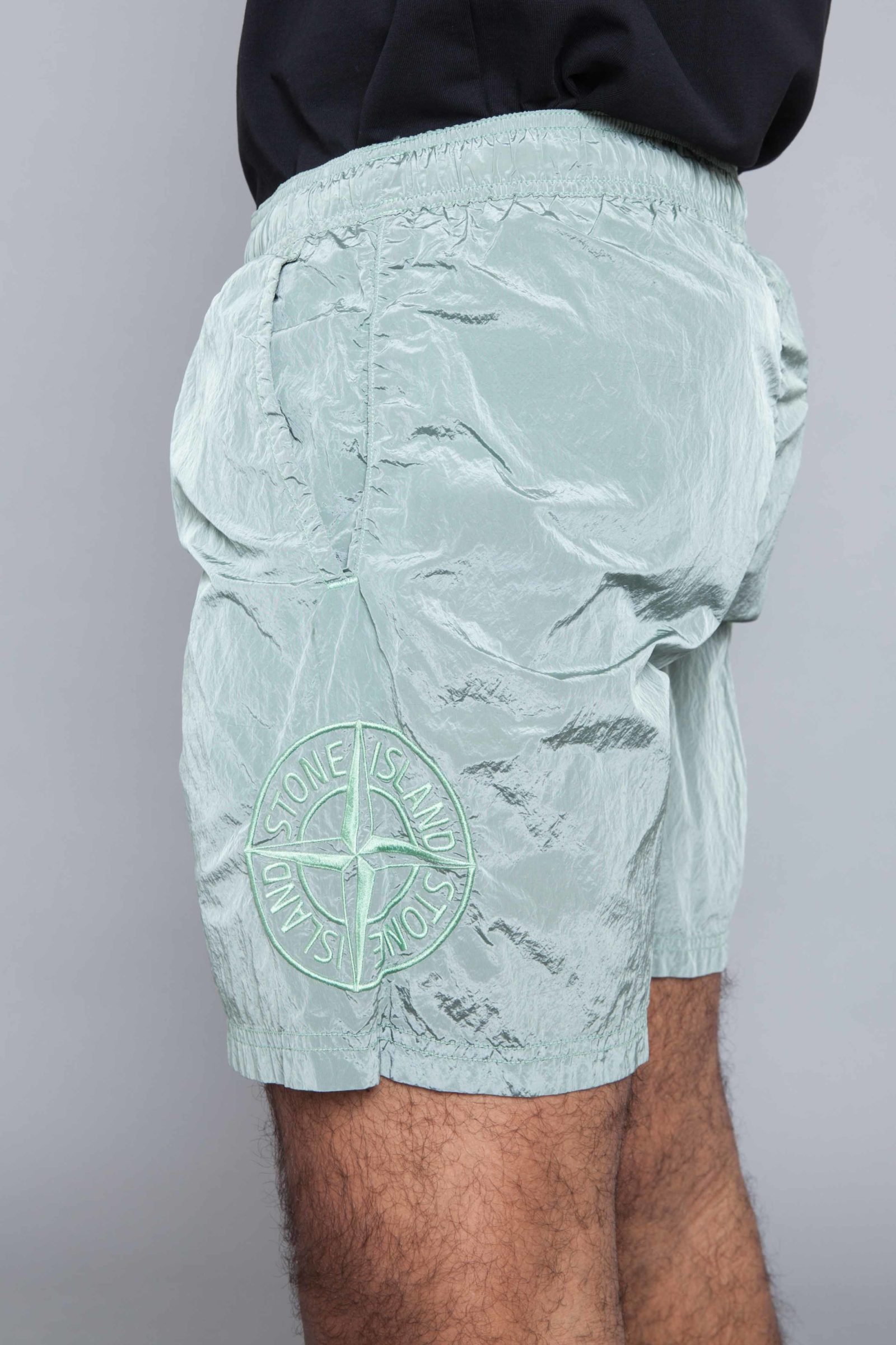 stone island baby blue shorts