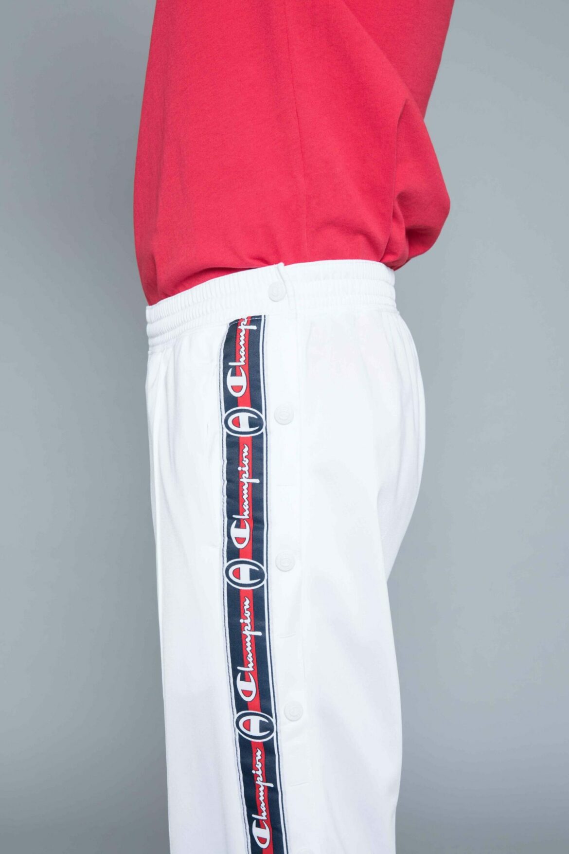 Champion Buttons Track Pants White sweatshirt Centrevillestore