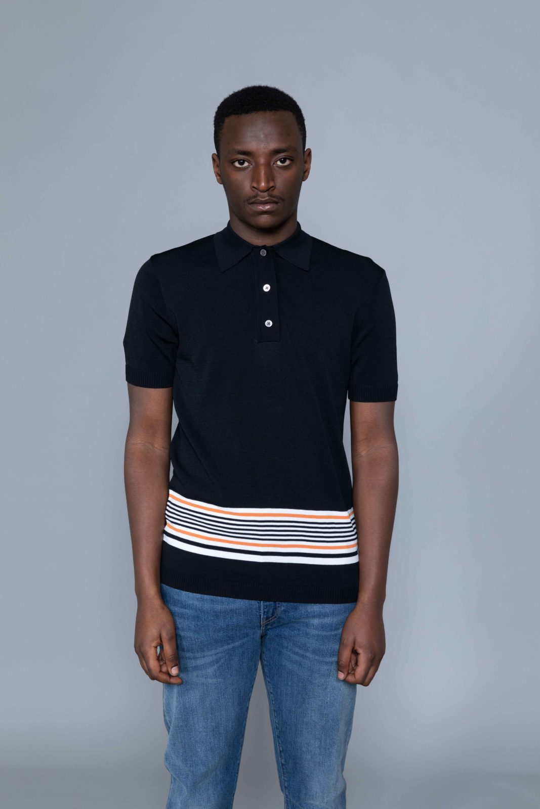 Astrid Andersen Classic Polo Black • Centreville Store in Brussels