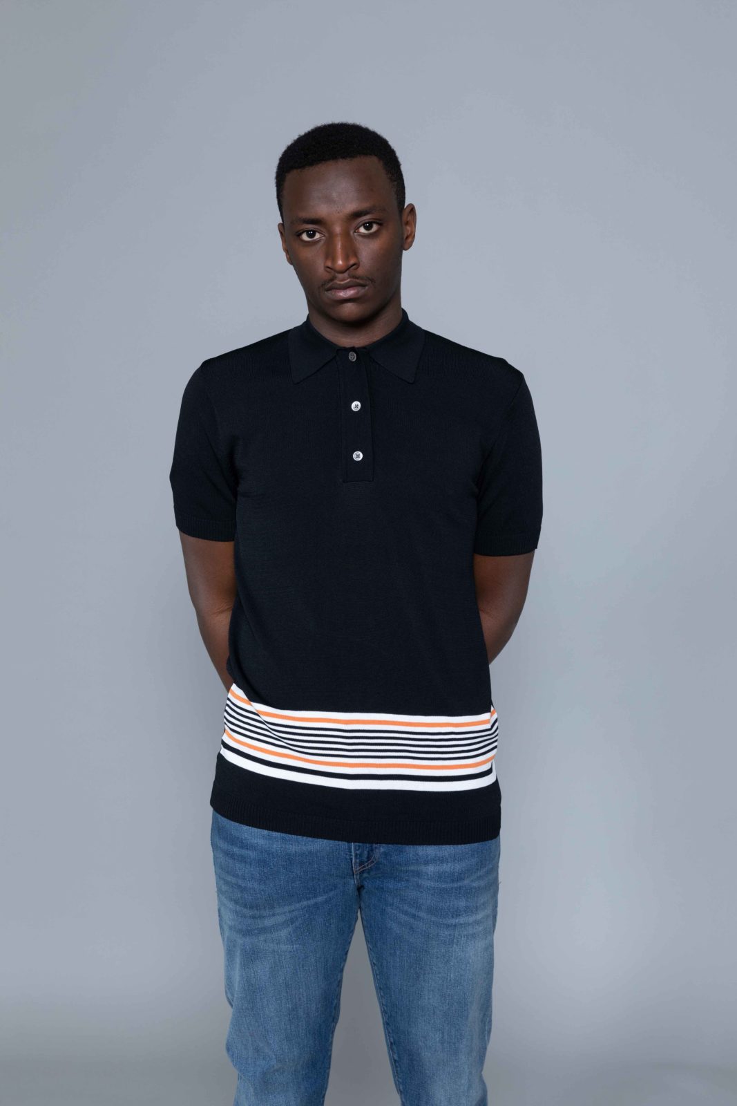 Astrid Andersen Classic Polo Black • Centreville Store in Brussels