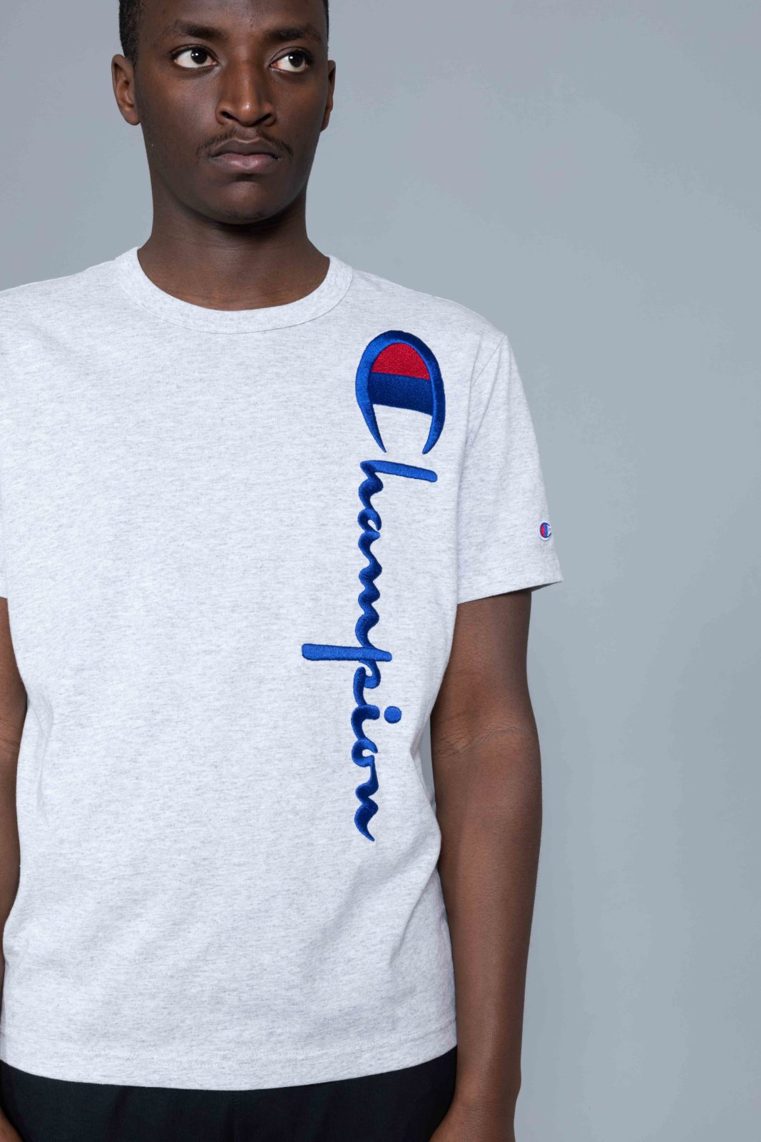 champion vertical logo shirt