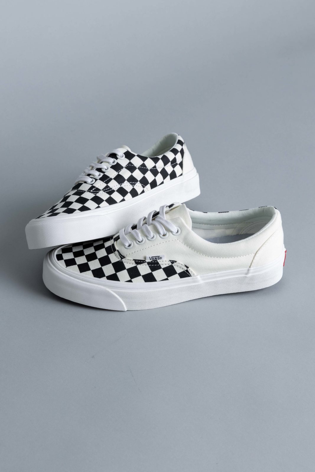 vans black & white podium check era shoes