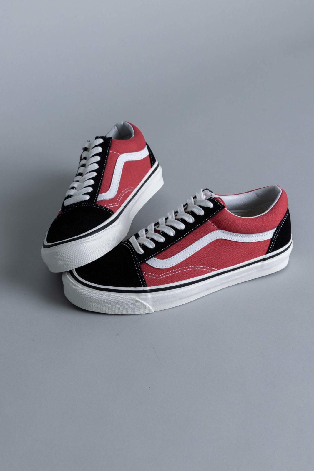 red and black vans