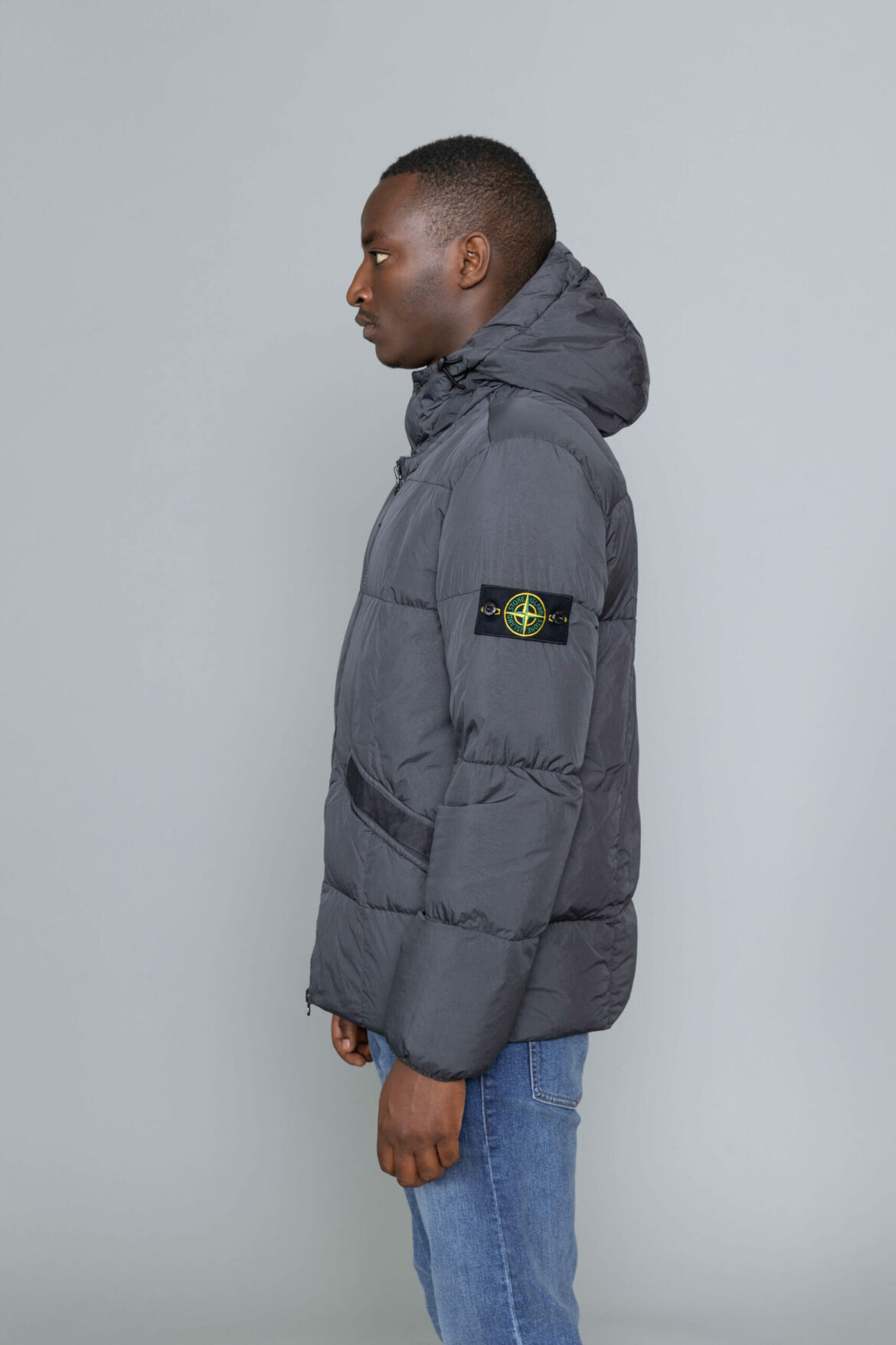 Stone Island Crinkle Reps NY Down Dark Grey coat puffer - Centrevillestore