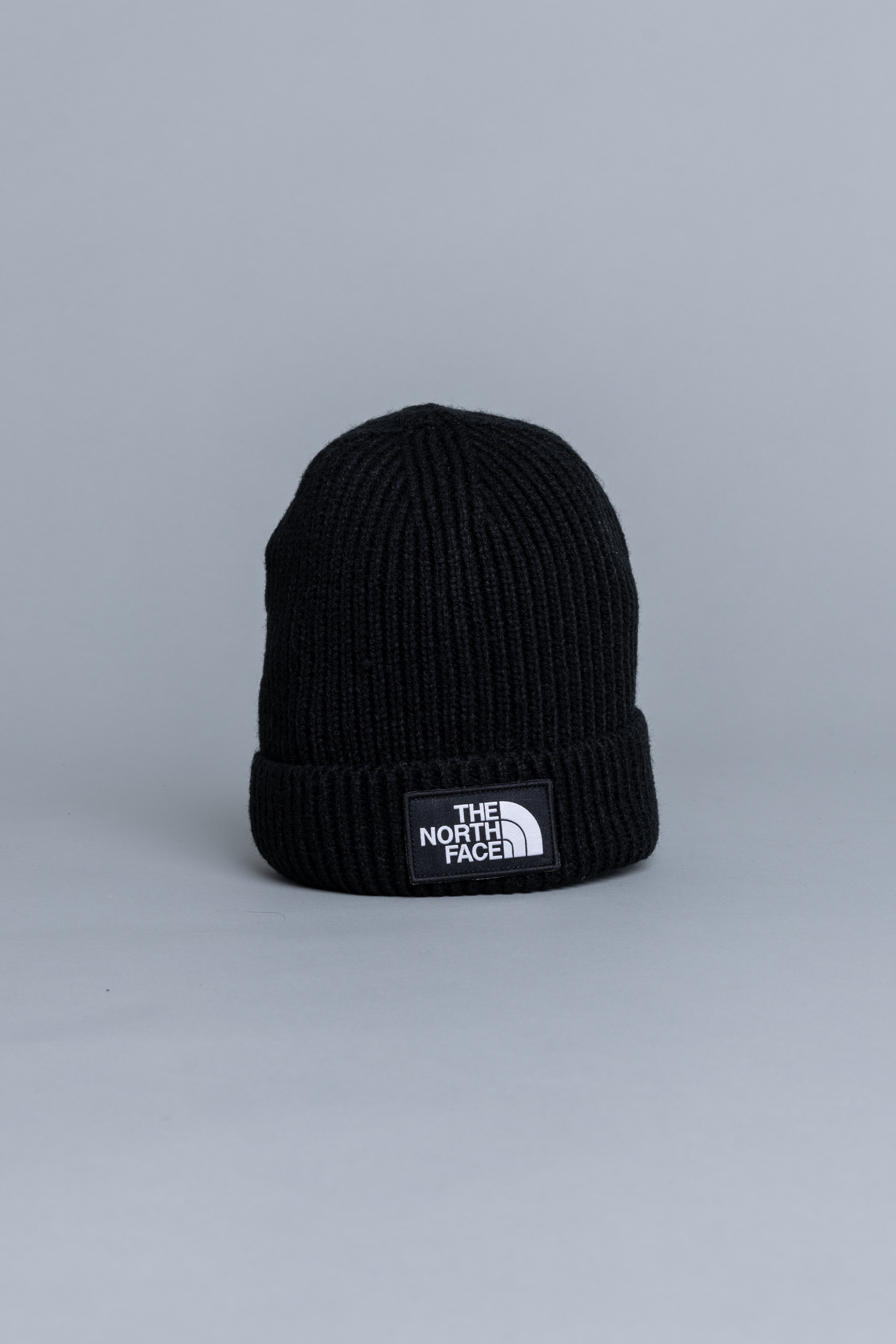 Face Logo Box Cut Beanie Black 
