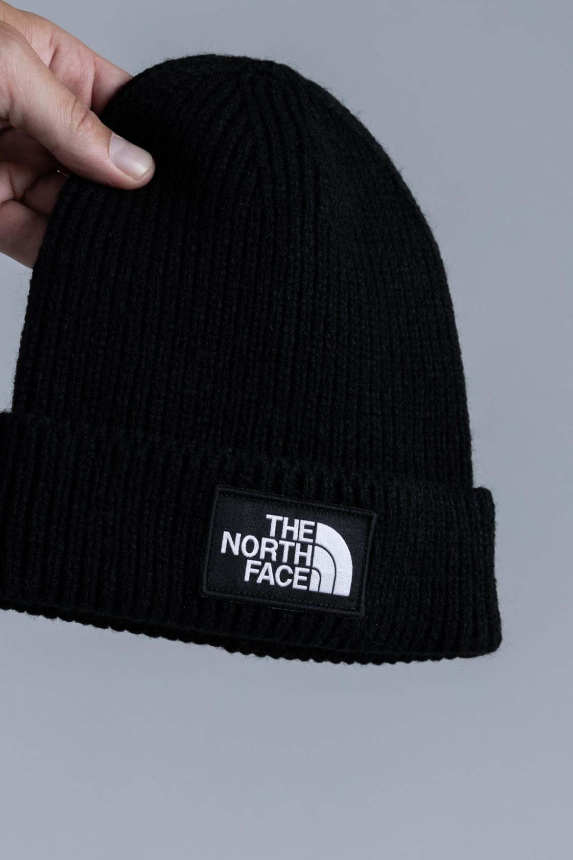 Face Logo Box Cut Beanie Black 