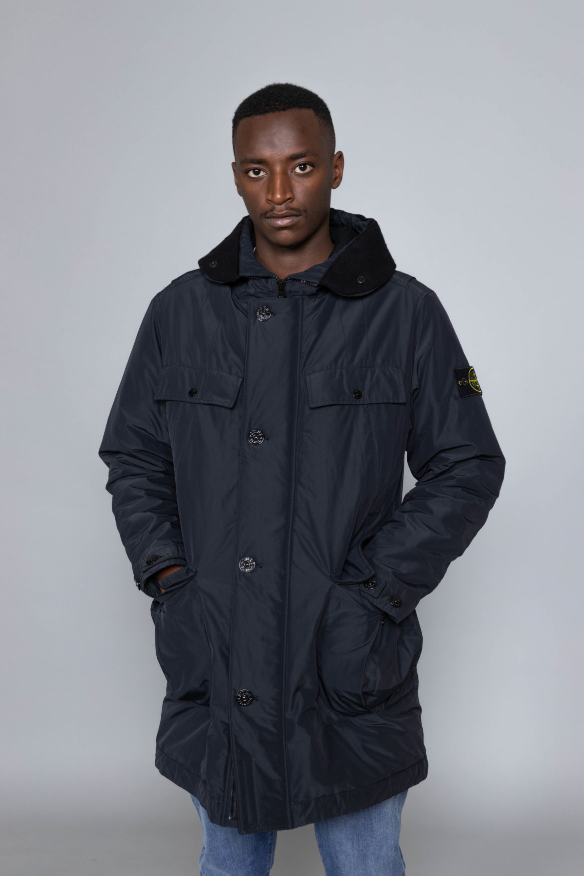 stone island micro reps down black M