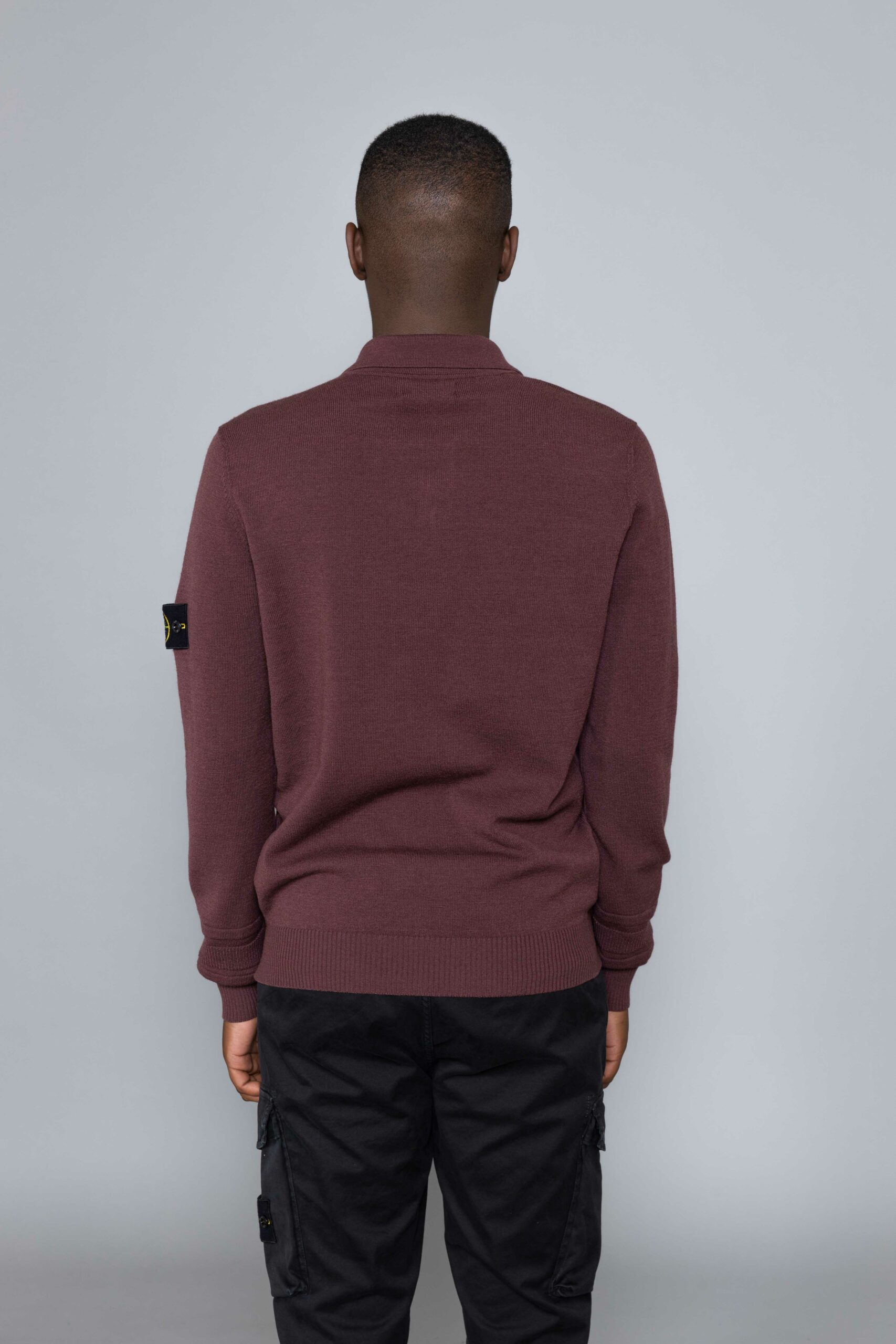 Stone Island Wool Polo Dark Burgundy brussels shop Centrevillestore