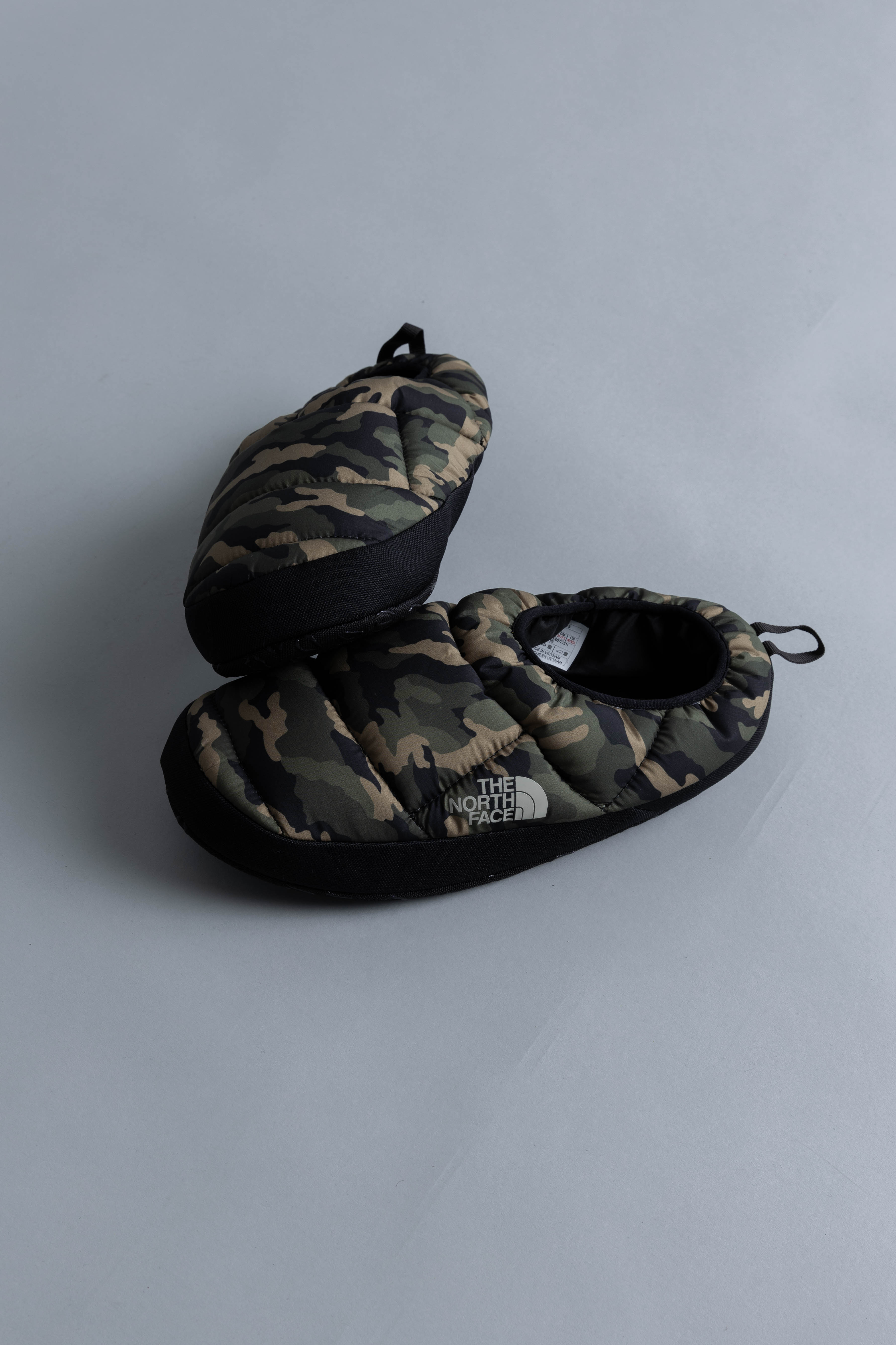 camo north face slippers