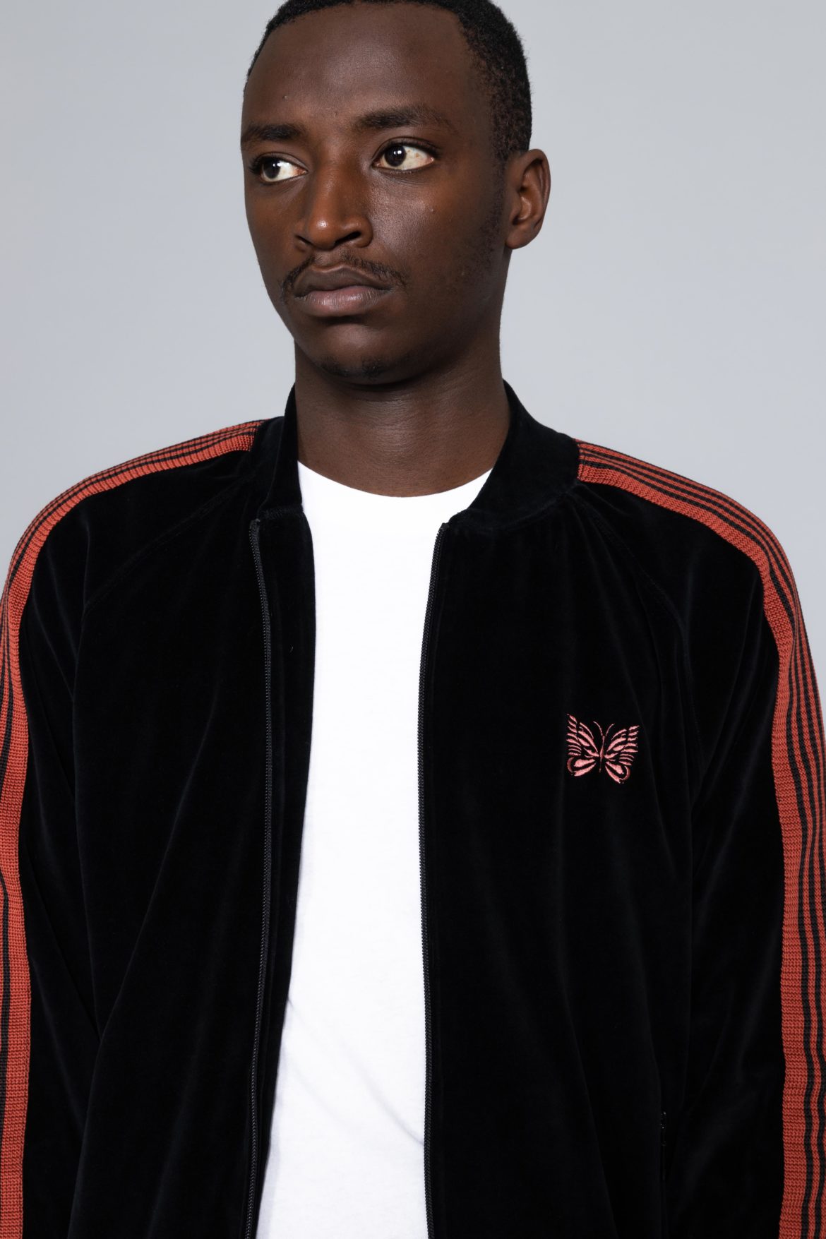 needles rib collar track jacket