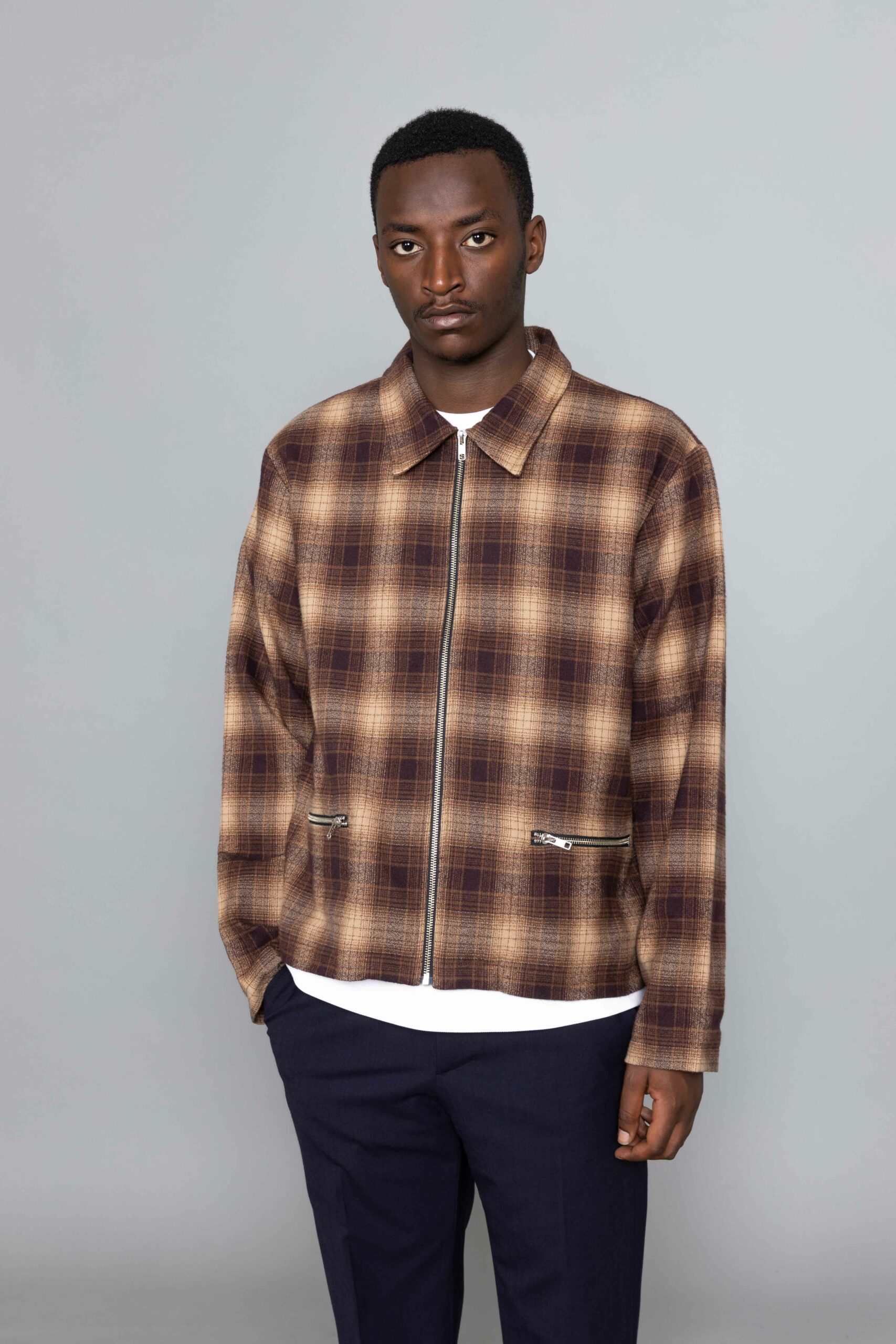 brown flannel jacket
