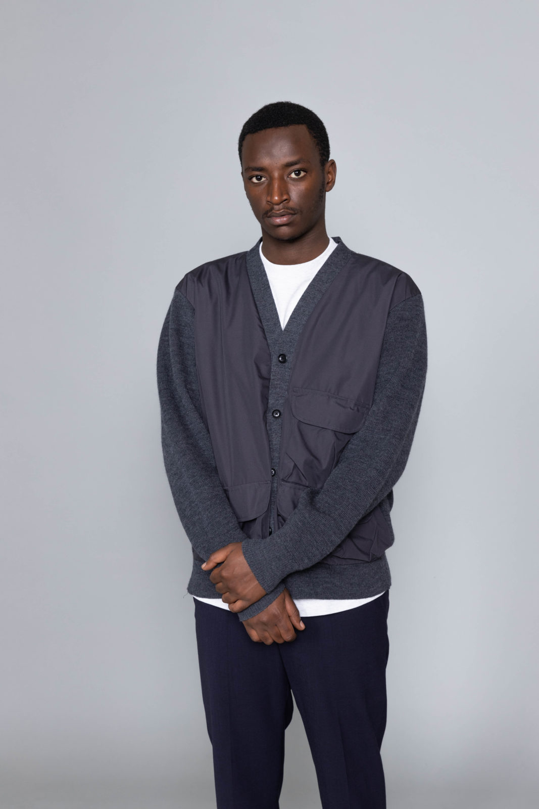 Nanamica Hybrid Cardigan Charcoal clothing - Centrevillestore