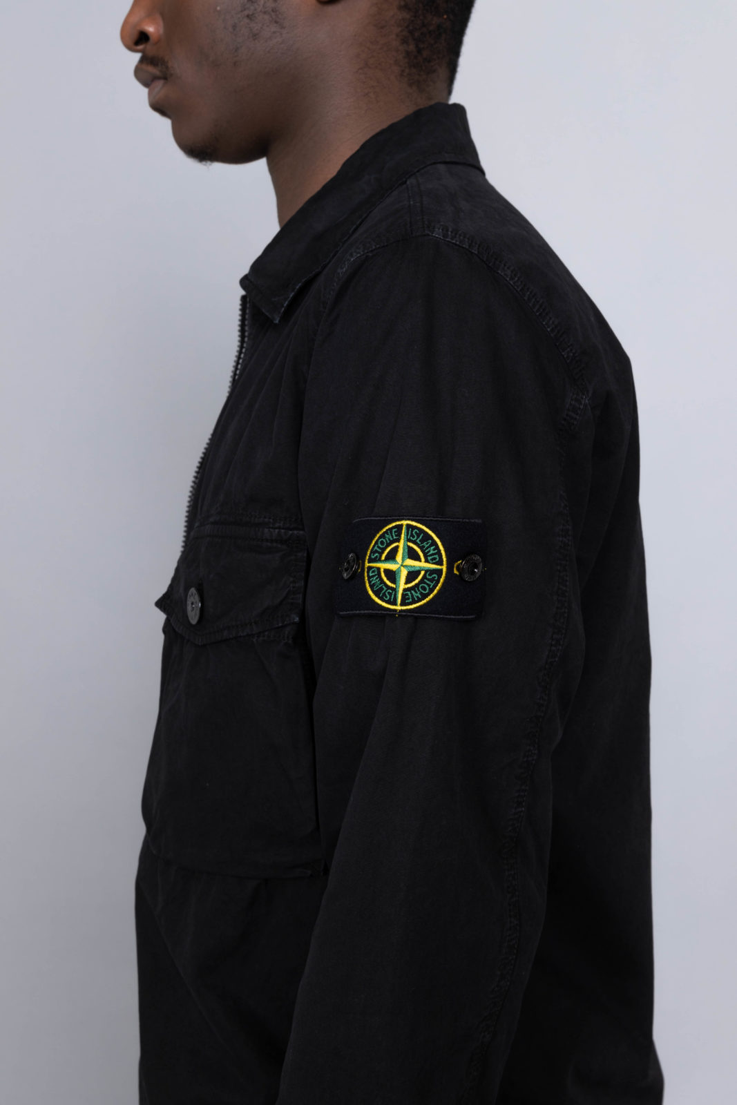 stone island black over shirt