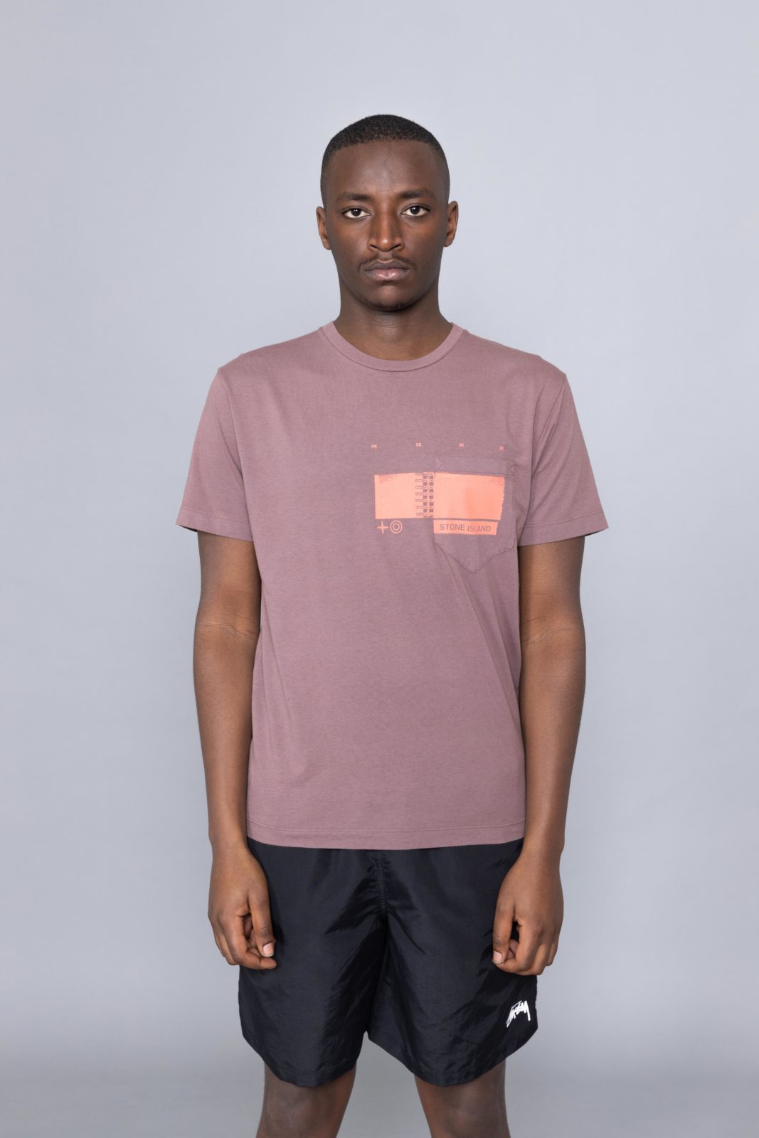 stone island t shirt and shorts