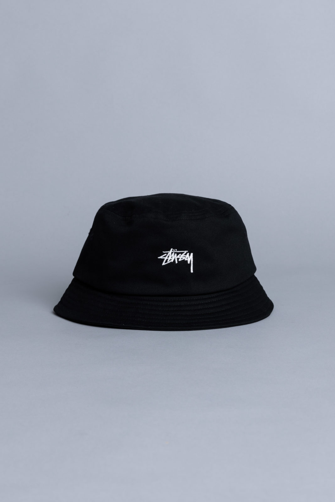 stussy stock bucket hat black