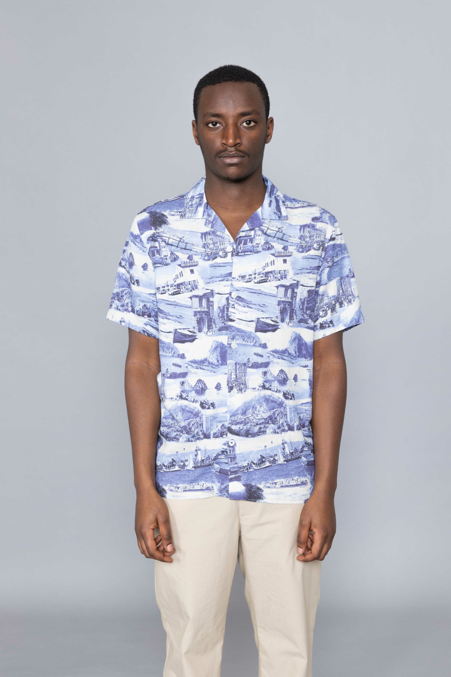 NN07 Tencel Myagi Shirt Blue Print • Centreville Store in Brussels