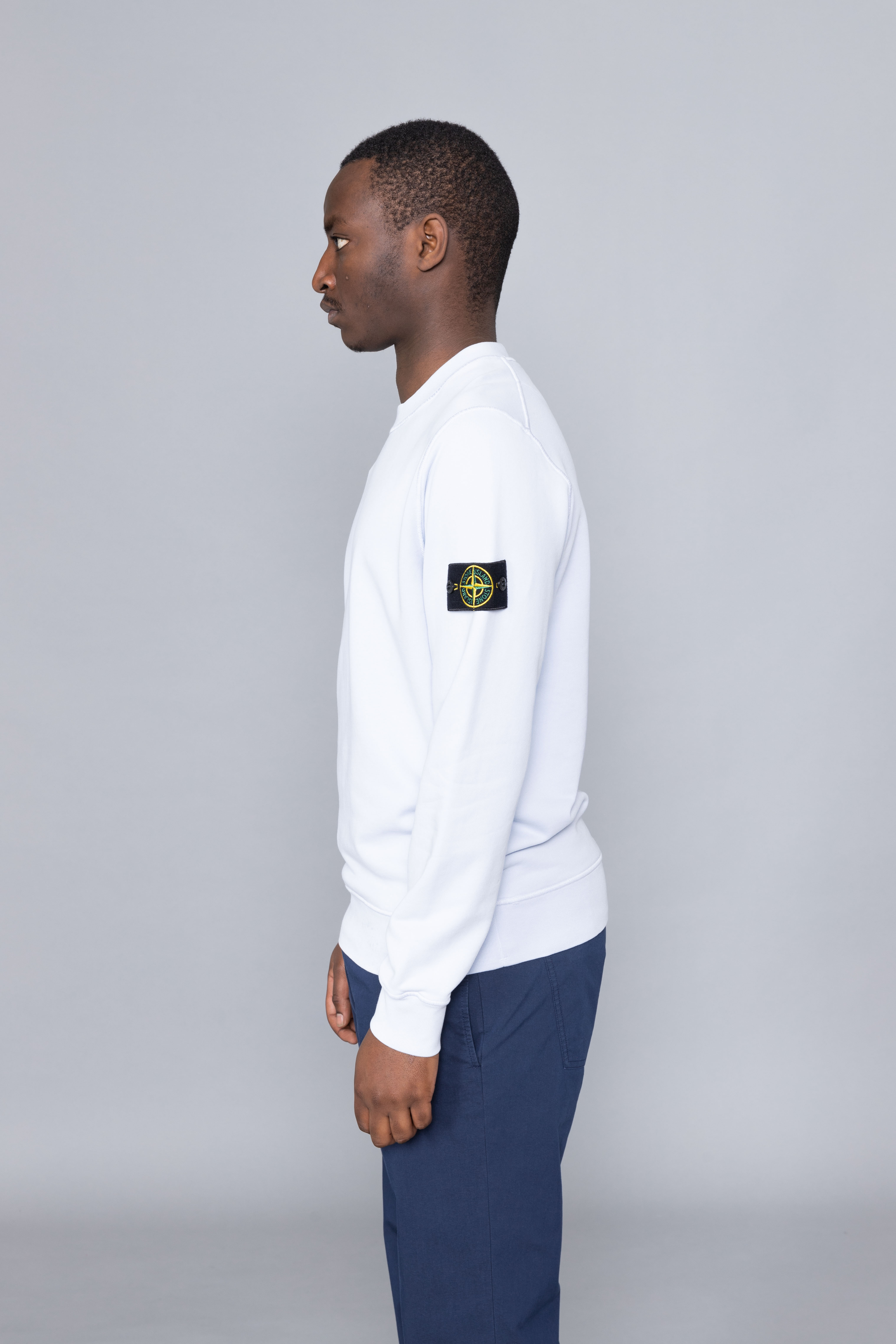 sky blue stone island sweatshirt