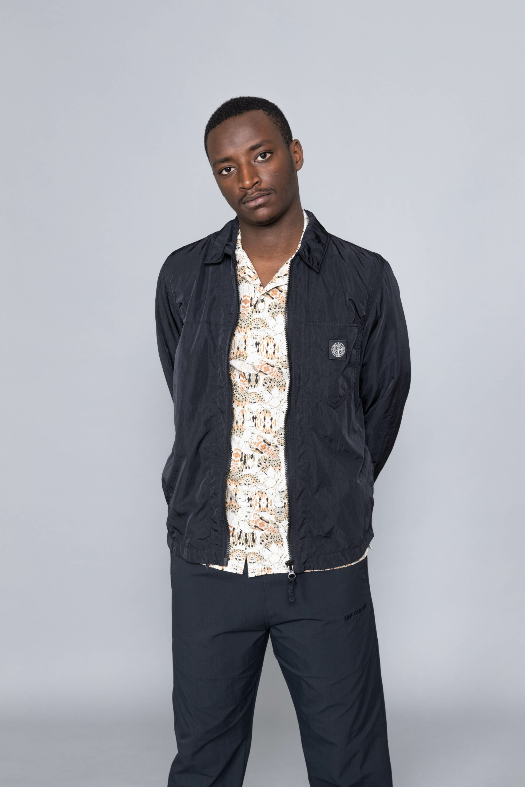 Stone island metallic overshirt black deals