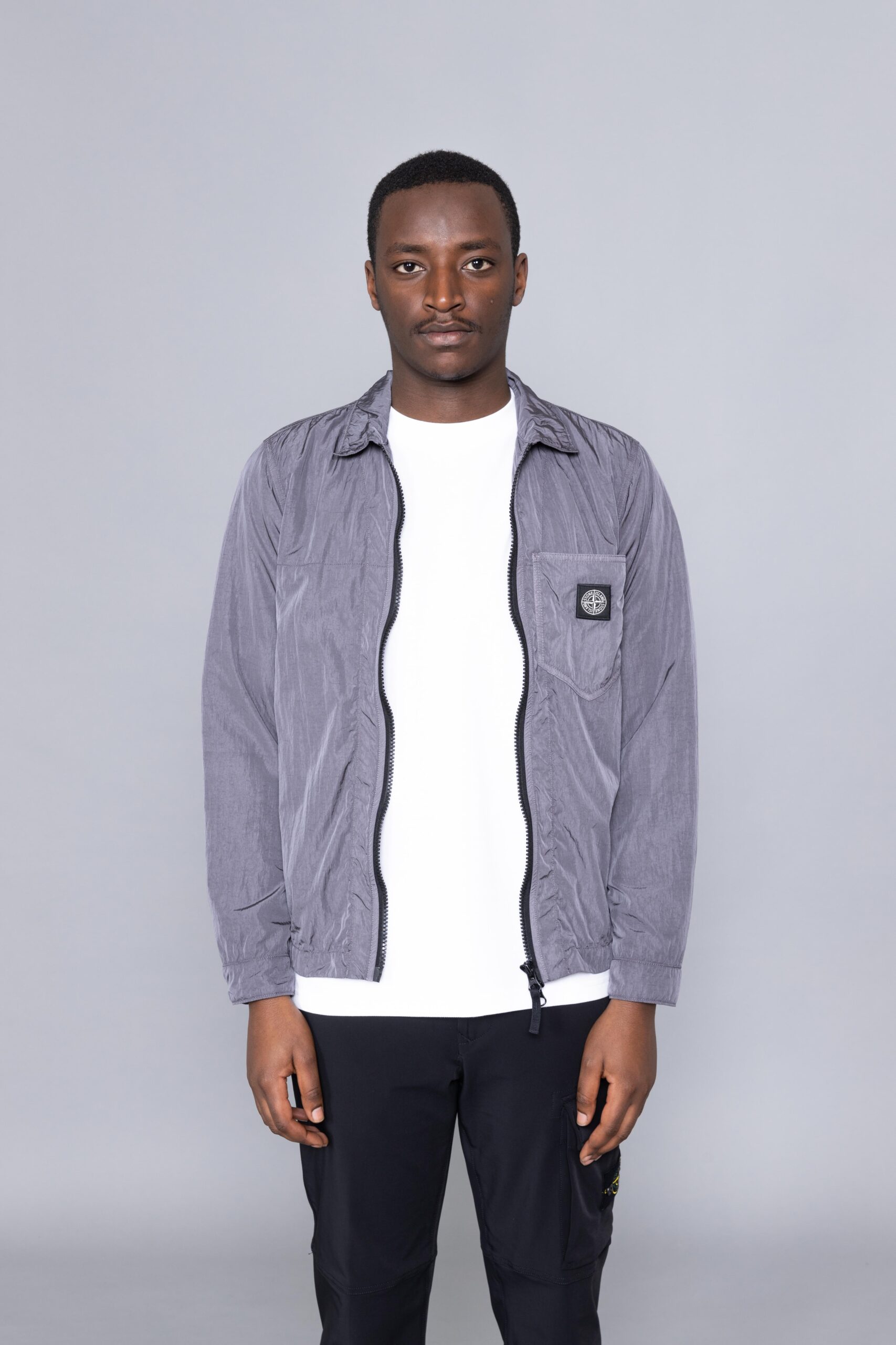 Stone island nylon metal overshirt blue store