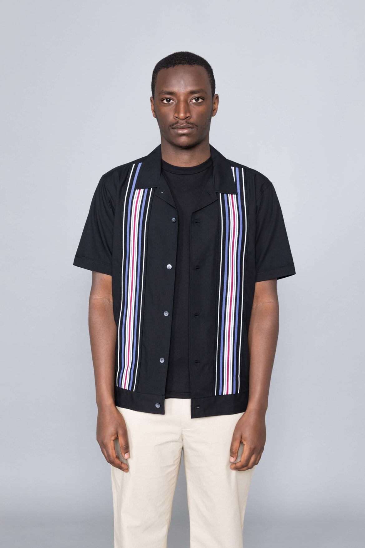 Stussy Striped Knit Panel Shirt 
