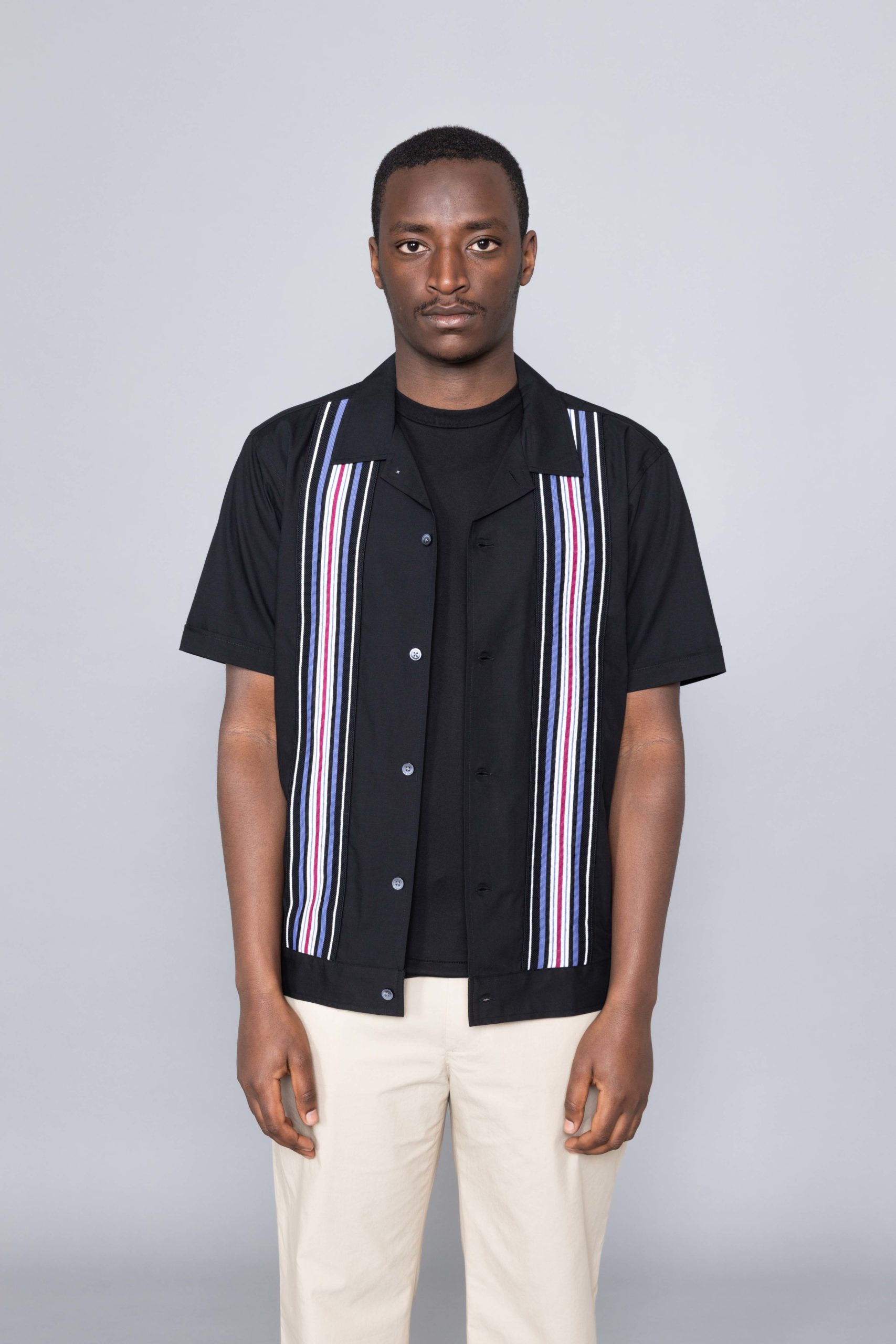 Stussy Striped Knit Panel Shirt - Centrevillestore