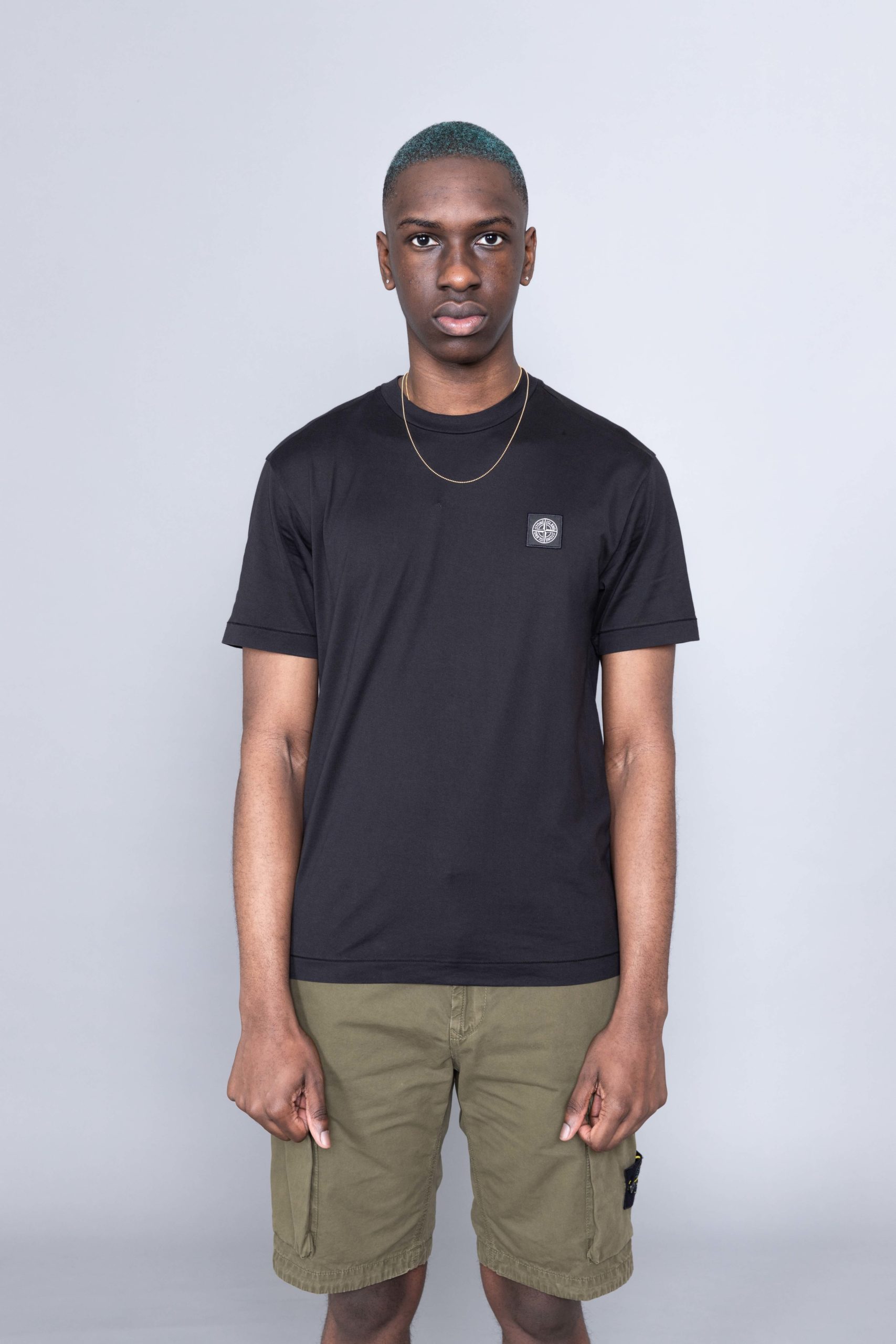 stone island logo patch t shirt