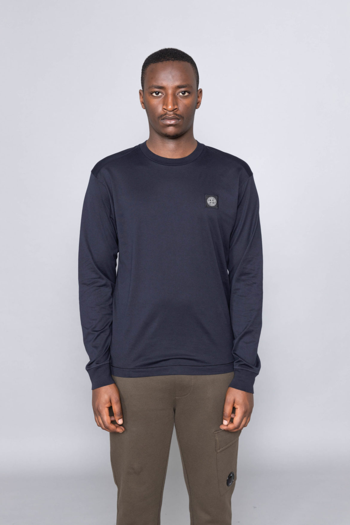 Stone Island Patch Logo Long Sleeve Navy Blue Centrevillestore