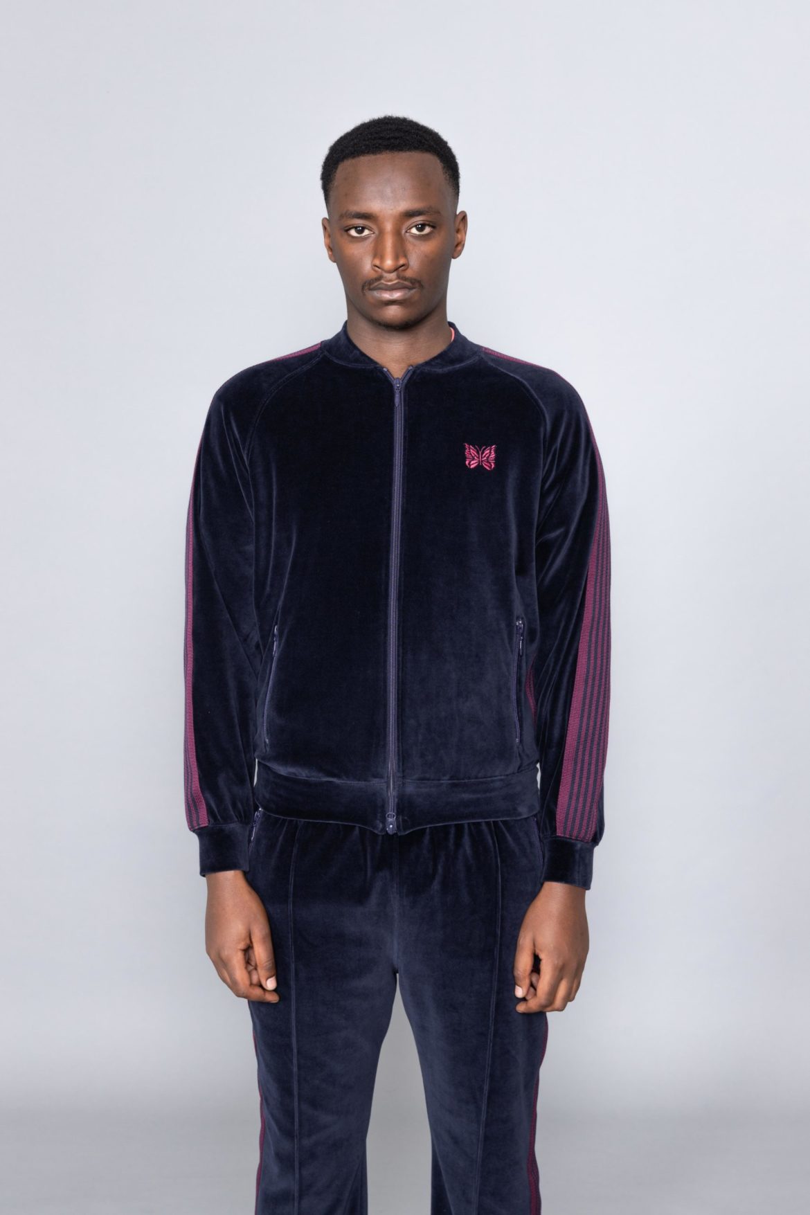 Needles Rib Collar Track Jacket Velour - Centrevillestore