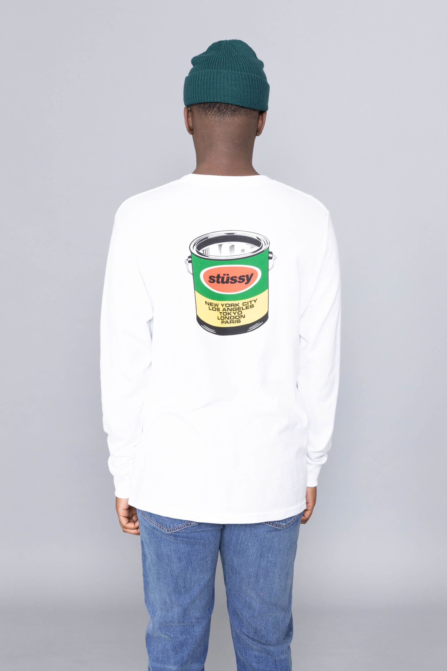 Stussy Paint Can LS Tee White sale 