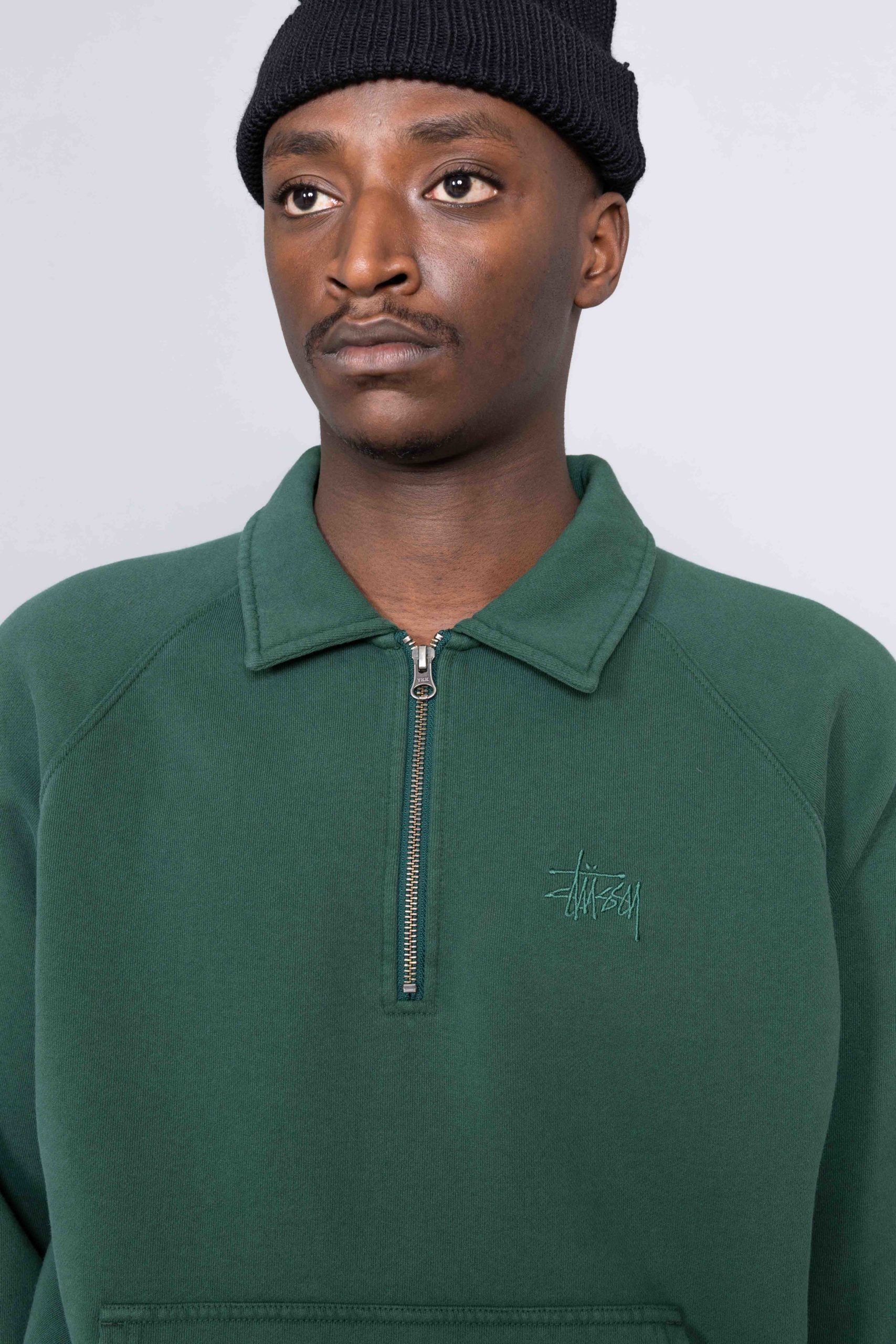 Stussy Polo Zip Fleece Green men store - Centrevillestore