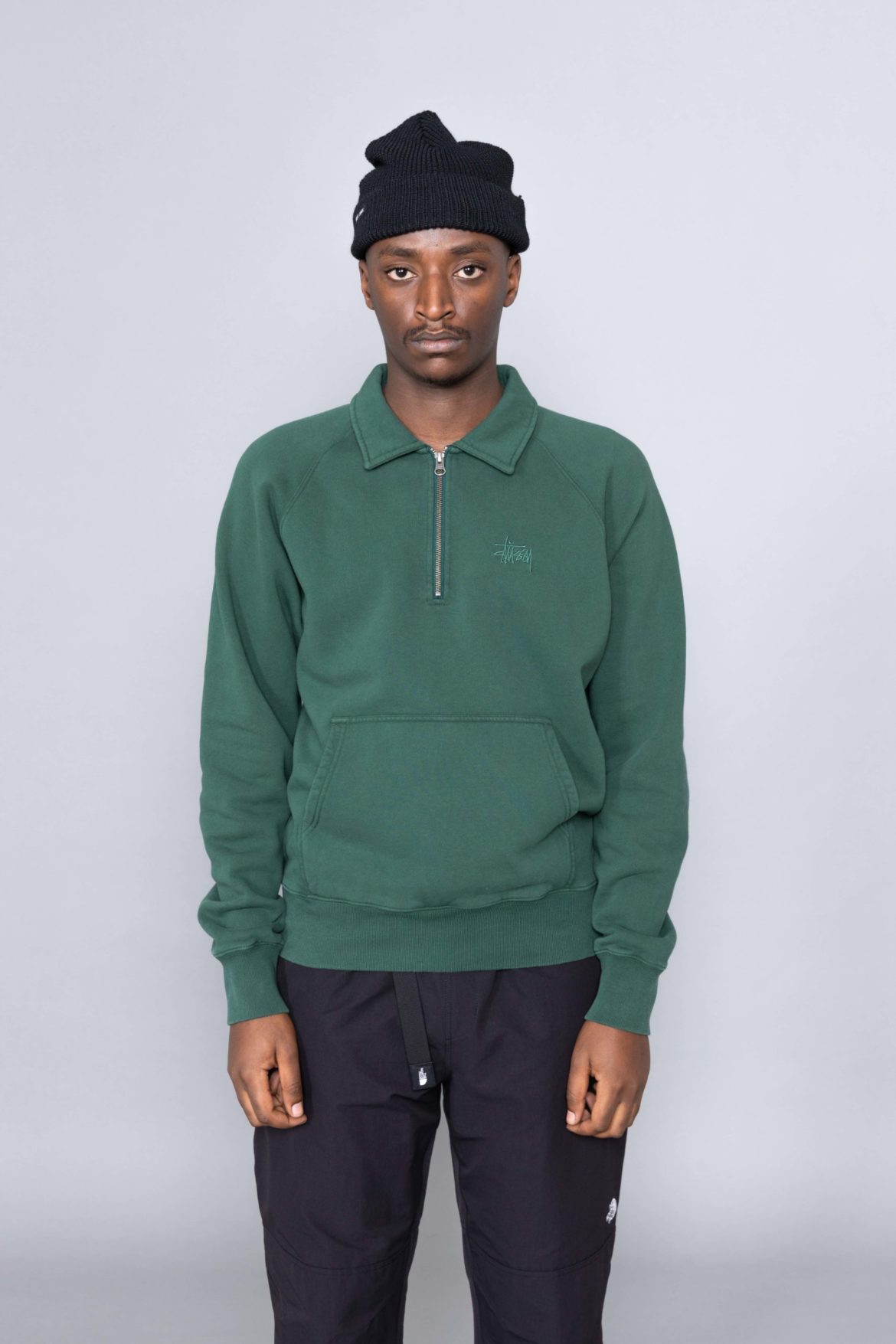 Stussy Polo Zip Fleece Green - Centrevillestore