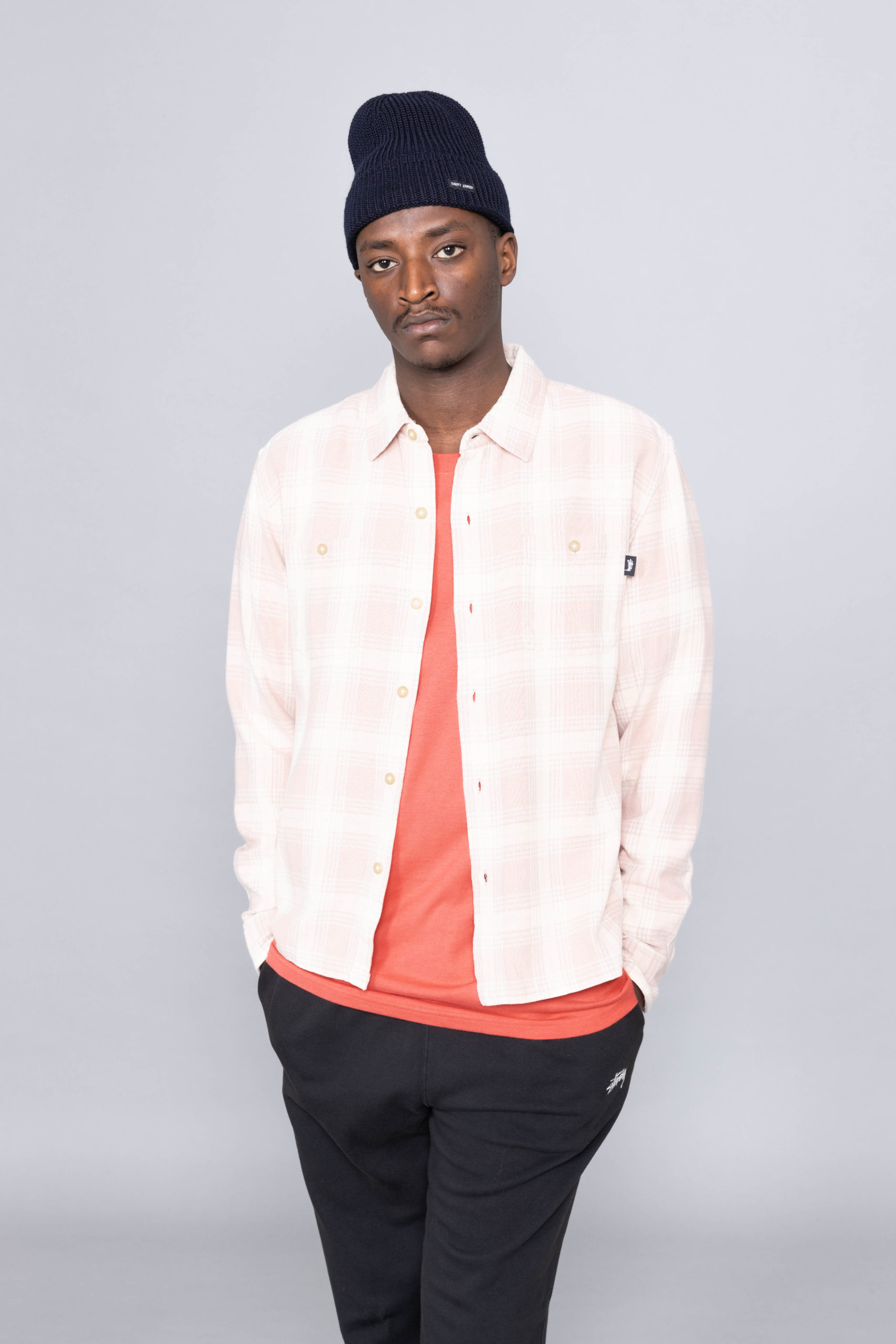 stussy beach plaid shirt
