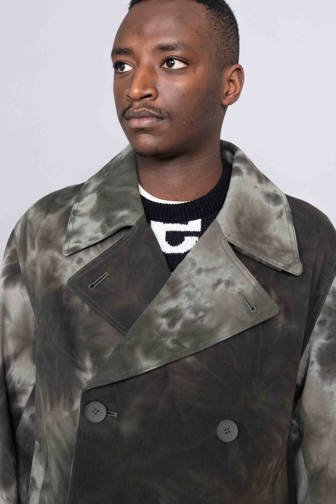 Tie dye sales trench coat