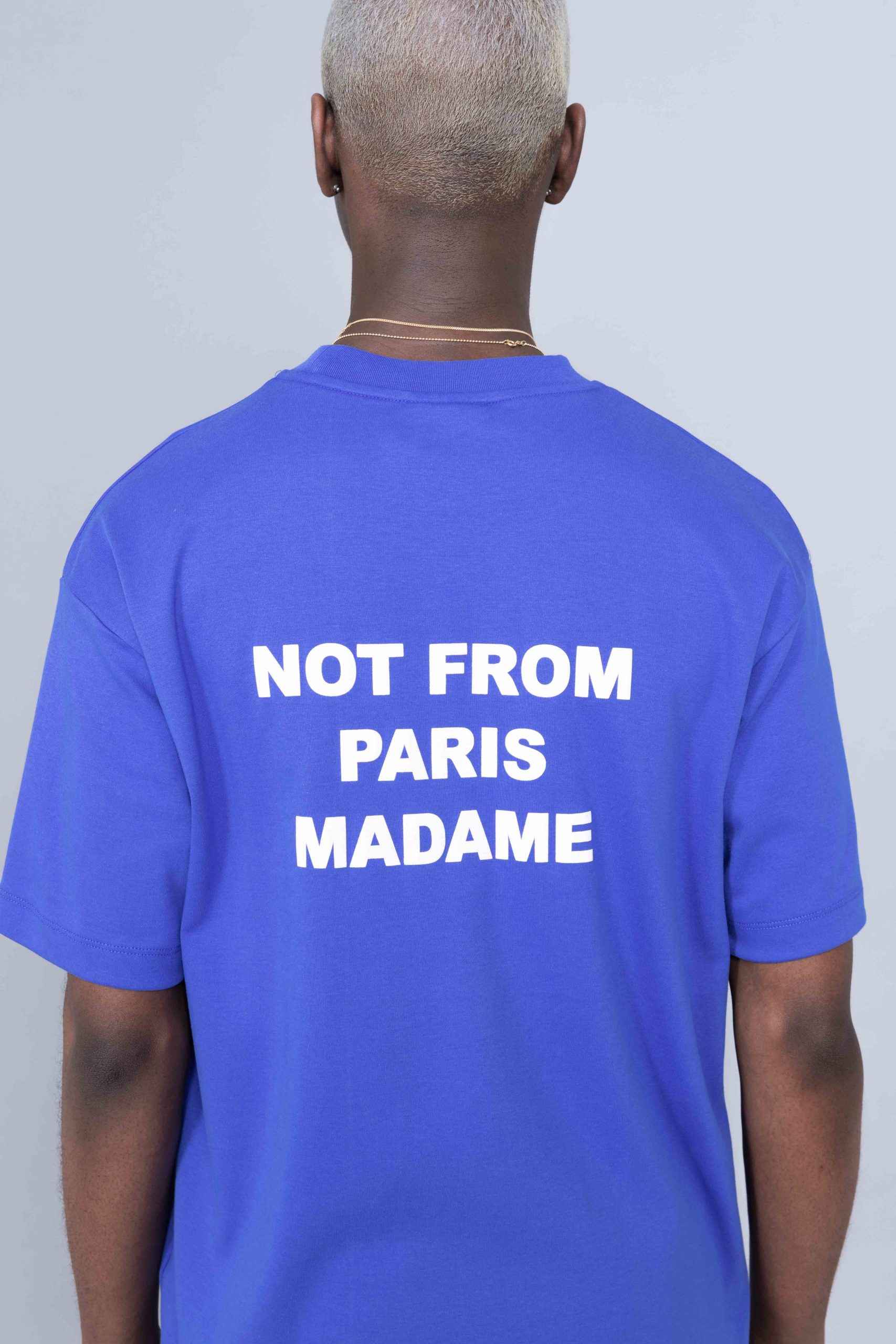 Drole de Monsieur Ribbed NFPM T shirt Blue Klein not from paris