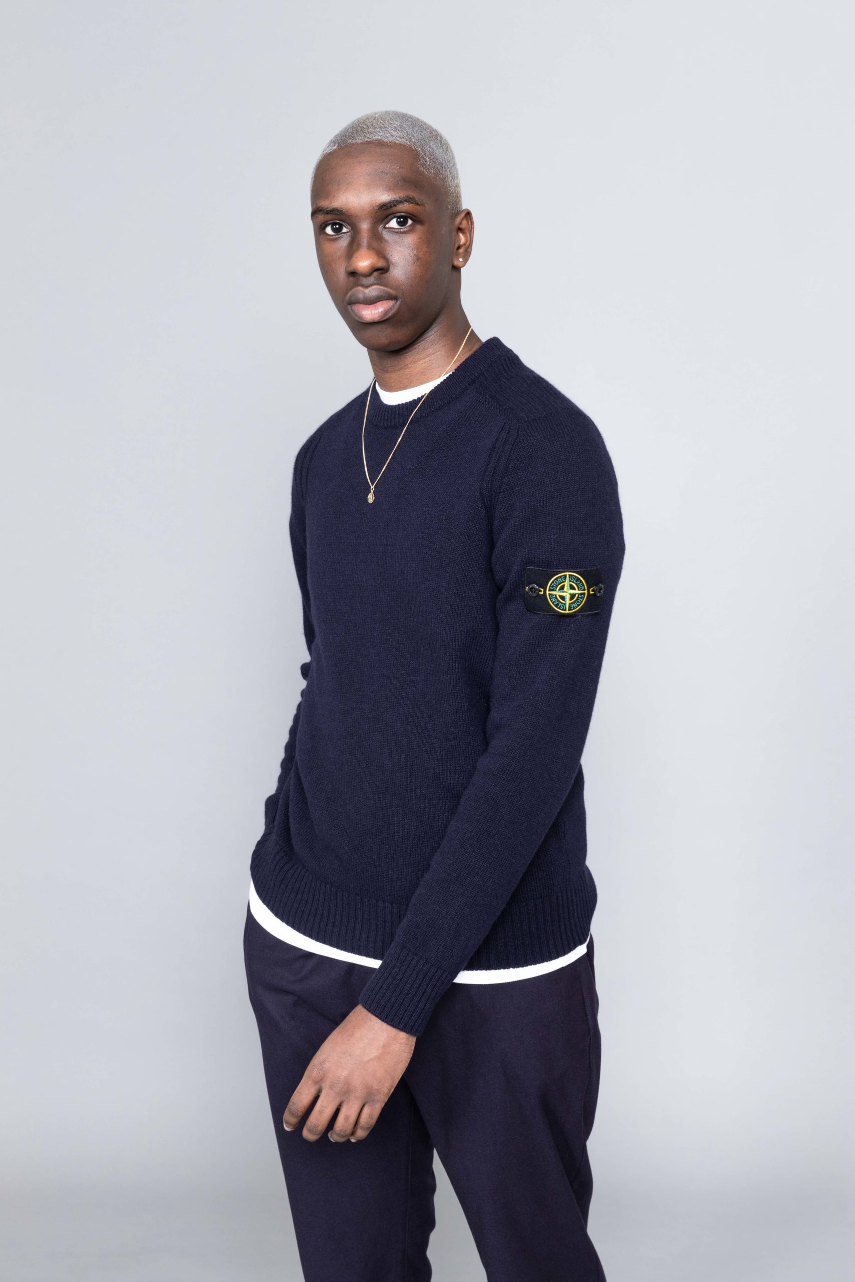 Stone island navy blue jumper hotsell