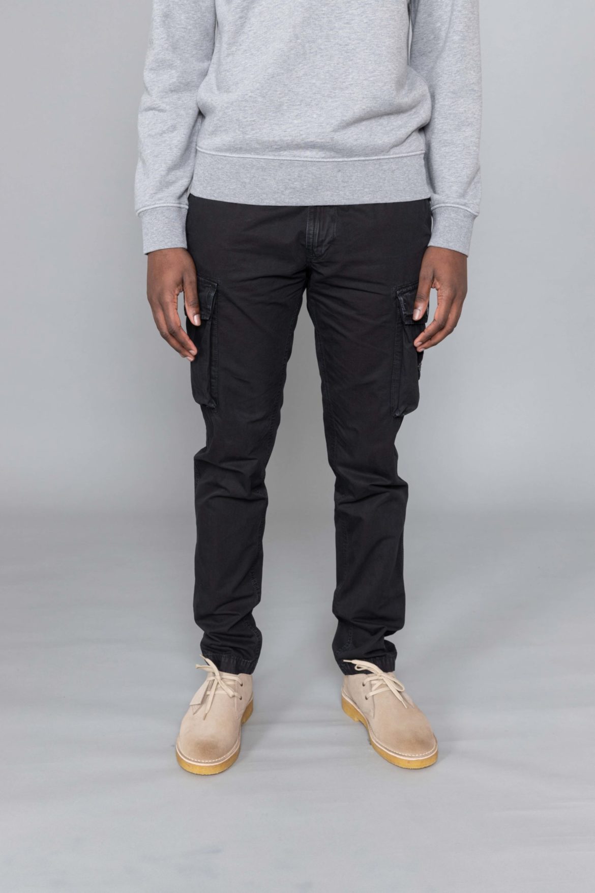 Stone Island Washed Cargo Pants Black 7415318WA.V0029