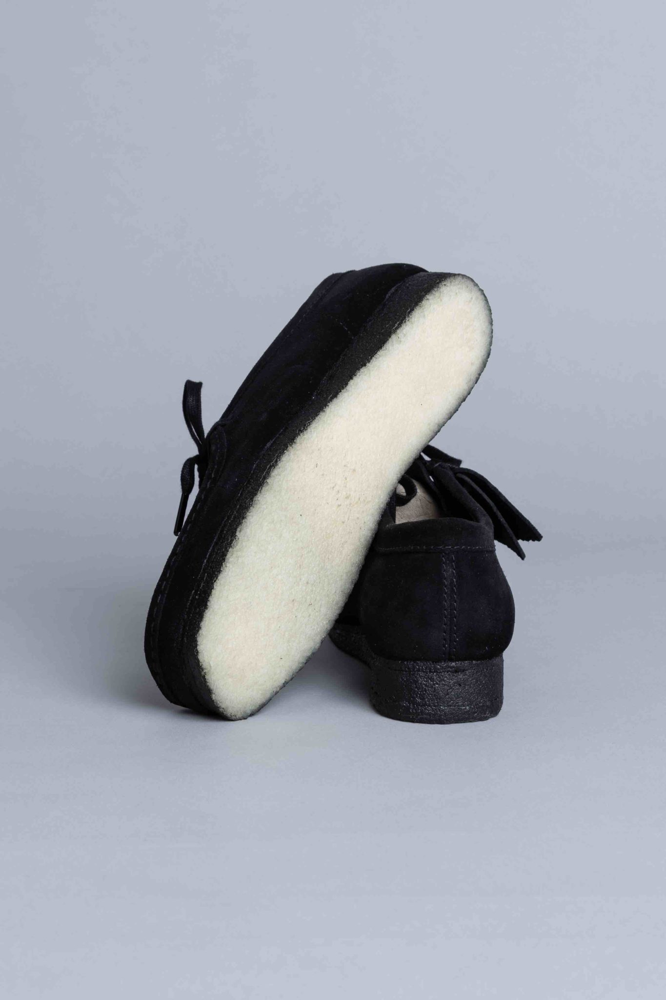 all black suede wallabees