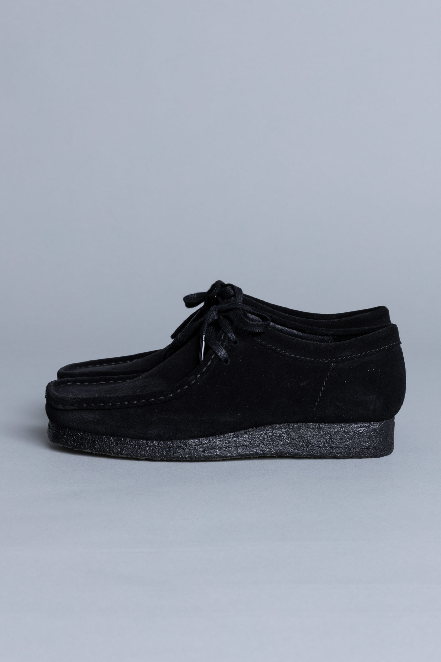 black suede wallabees