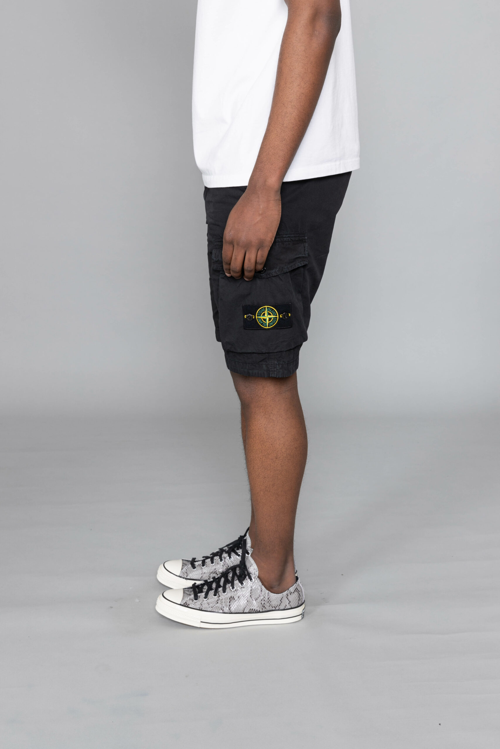 stone island cargo shorts black