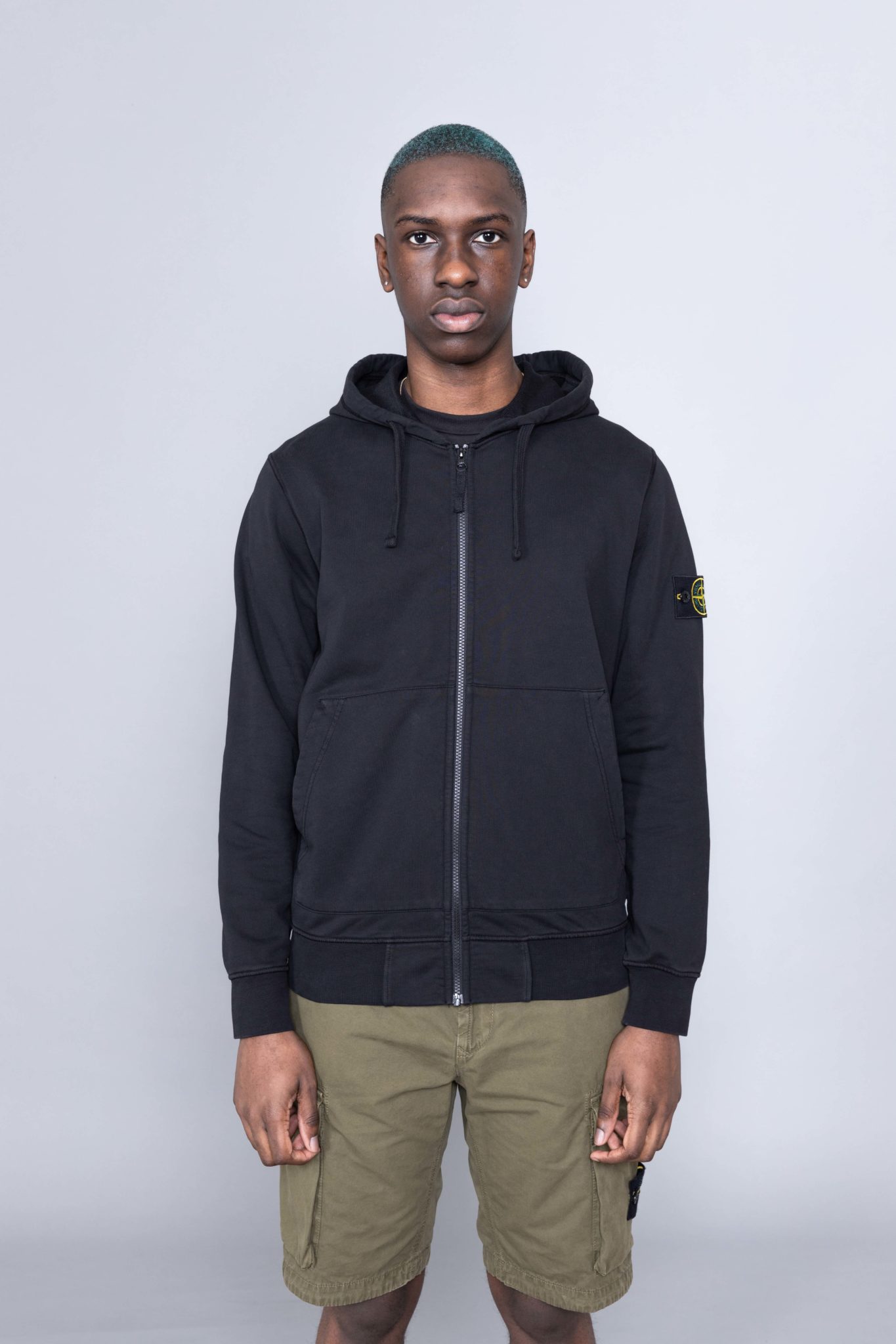 Stone Island Zip Hoodie Sweatshirt Black • Centreville Store Brussels