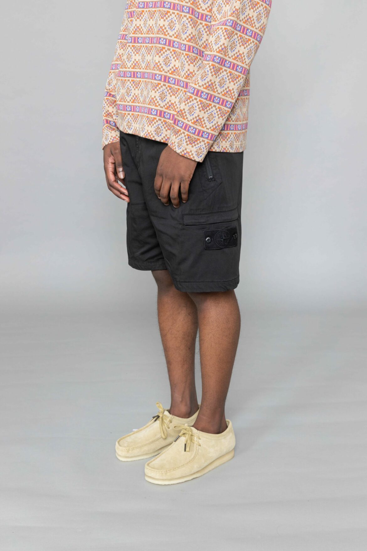 Stone Island Ghost Piece Cargo Shorts Black 7415L06F2.V0029 Centrevillestore