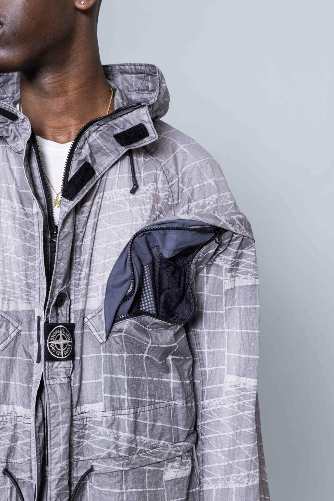 Stone Island Reflective Grid Lamy Parka brussels store