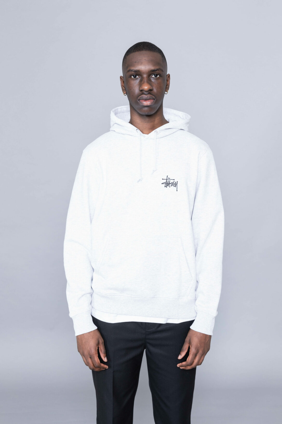 Stussy Basic Stussy Hoodie Ash Heather 