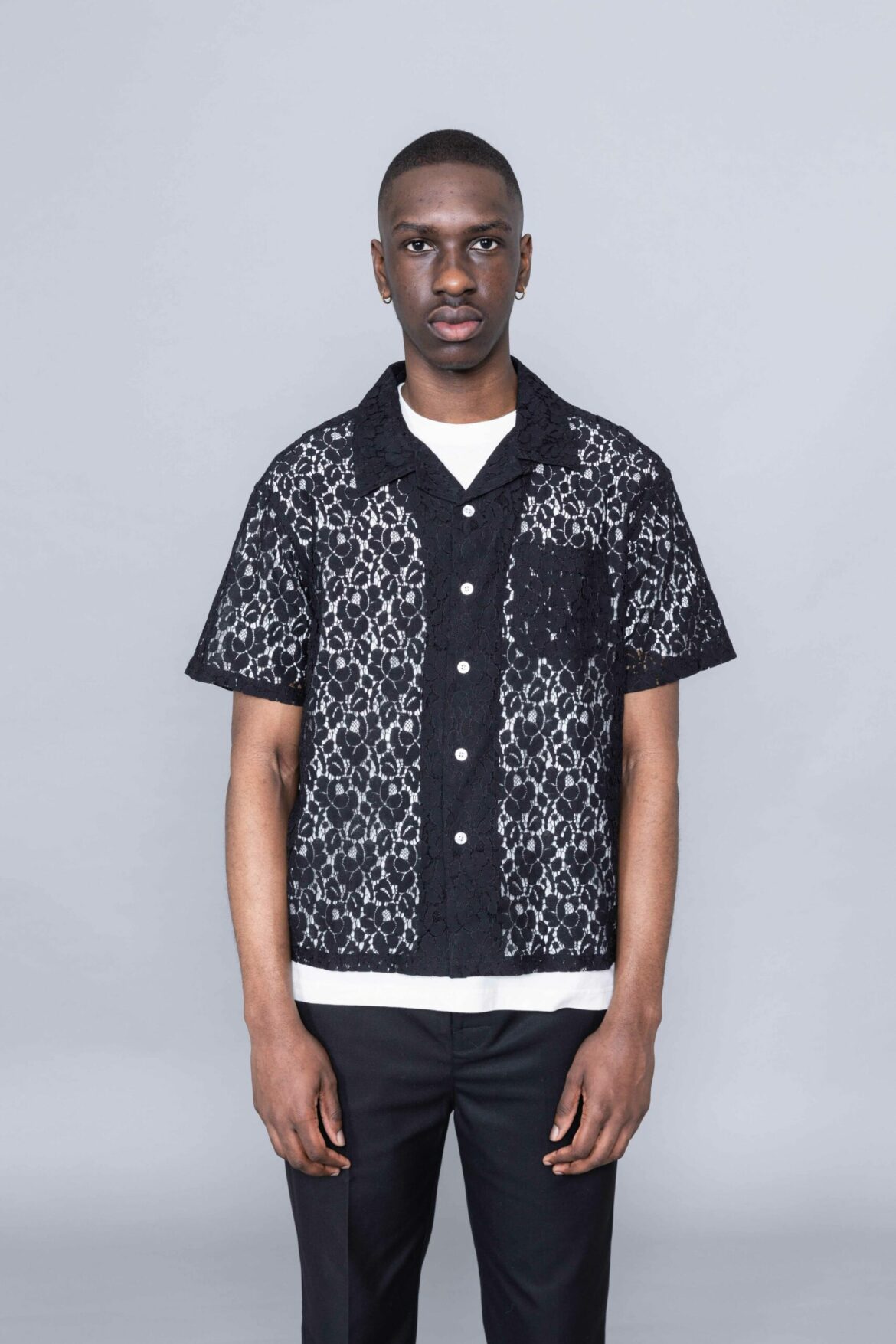 トップス 21ss stussy Floral Pattern Lace Shirt 21ss stussy Floral Pattern Lace Shirt