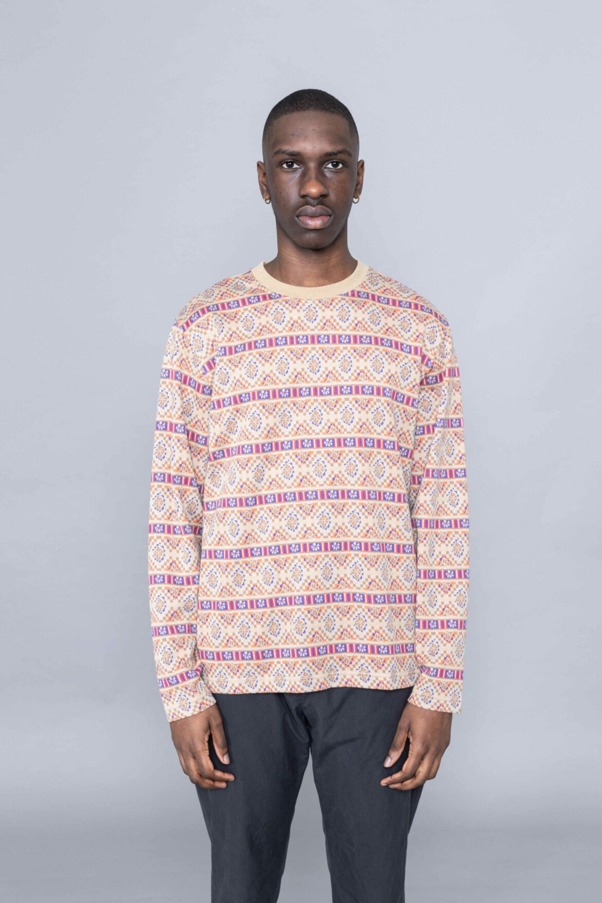 Stussy Giza LS Crew Khaki 