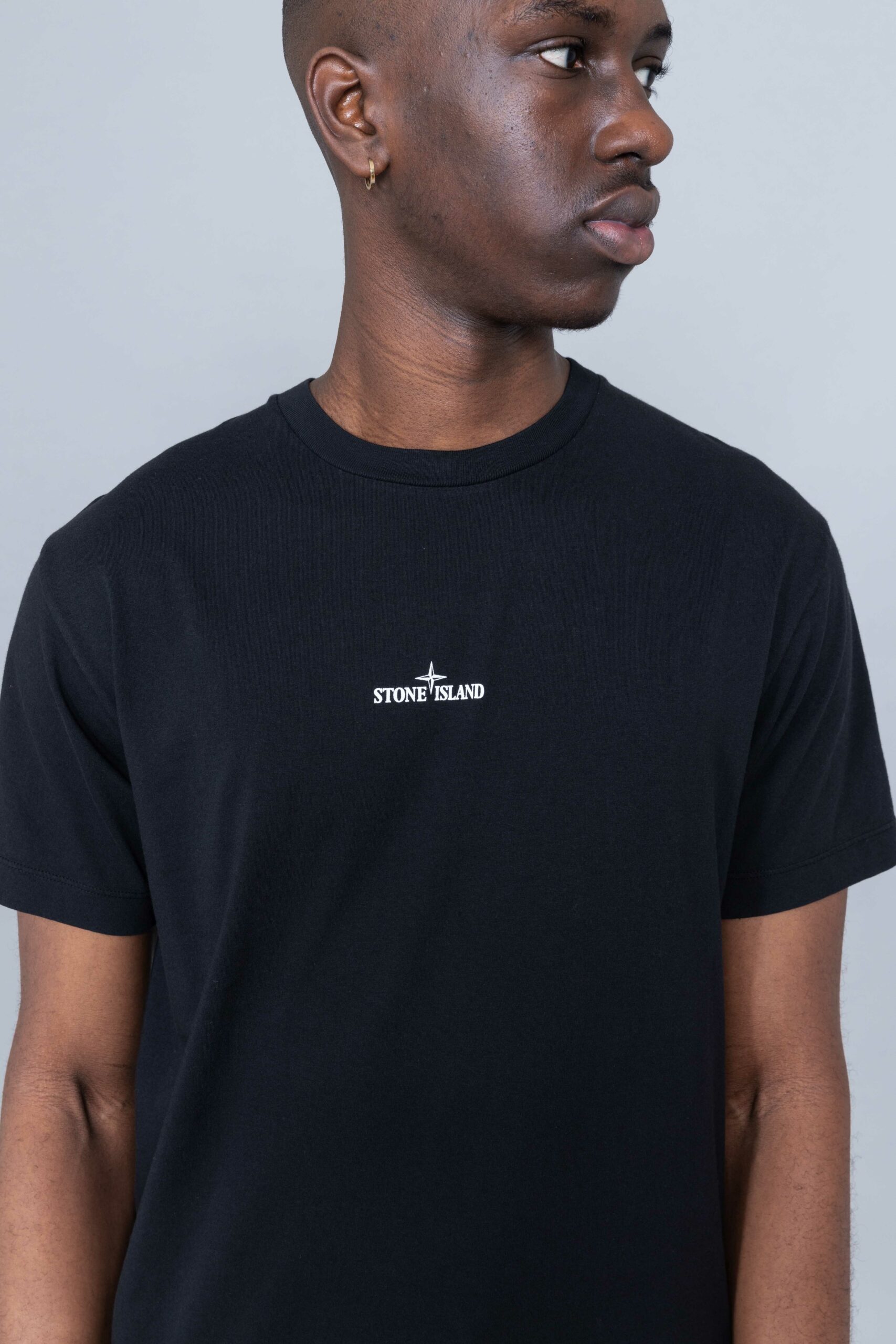 Stone island center logo Tshirts black