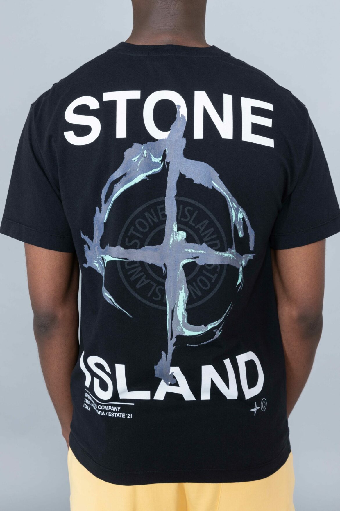 Stone Island Logo Back Print Tshirt Black hoodie - Centrevillestore