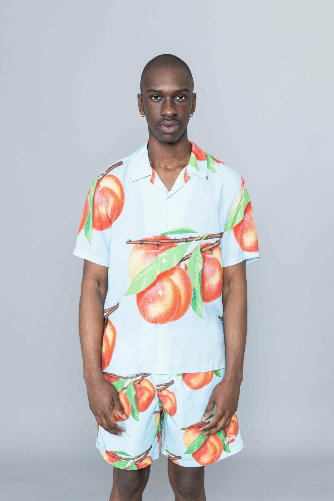 Stussy Peach Pattern Shirt Light Blue 