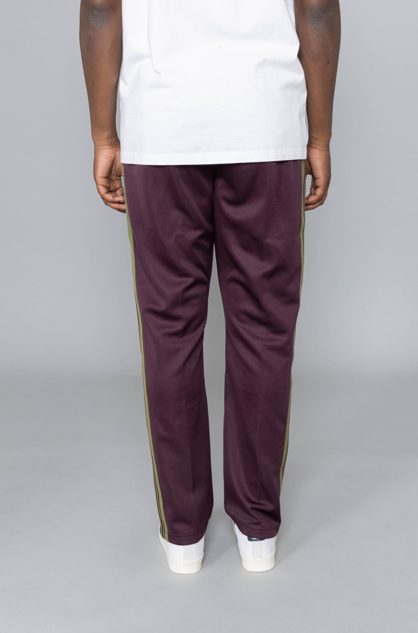 Needles Narrow Track Pant Poly Smooth Maroon sale