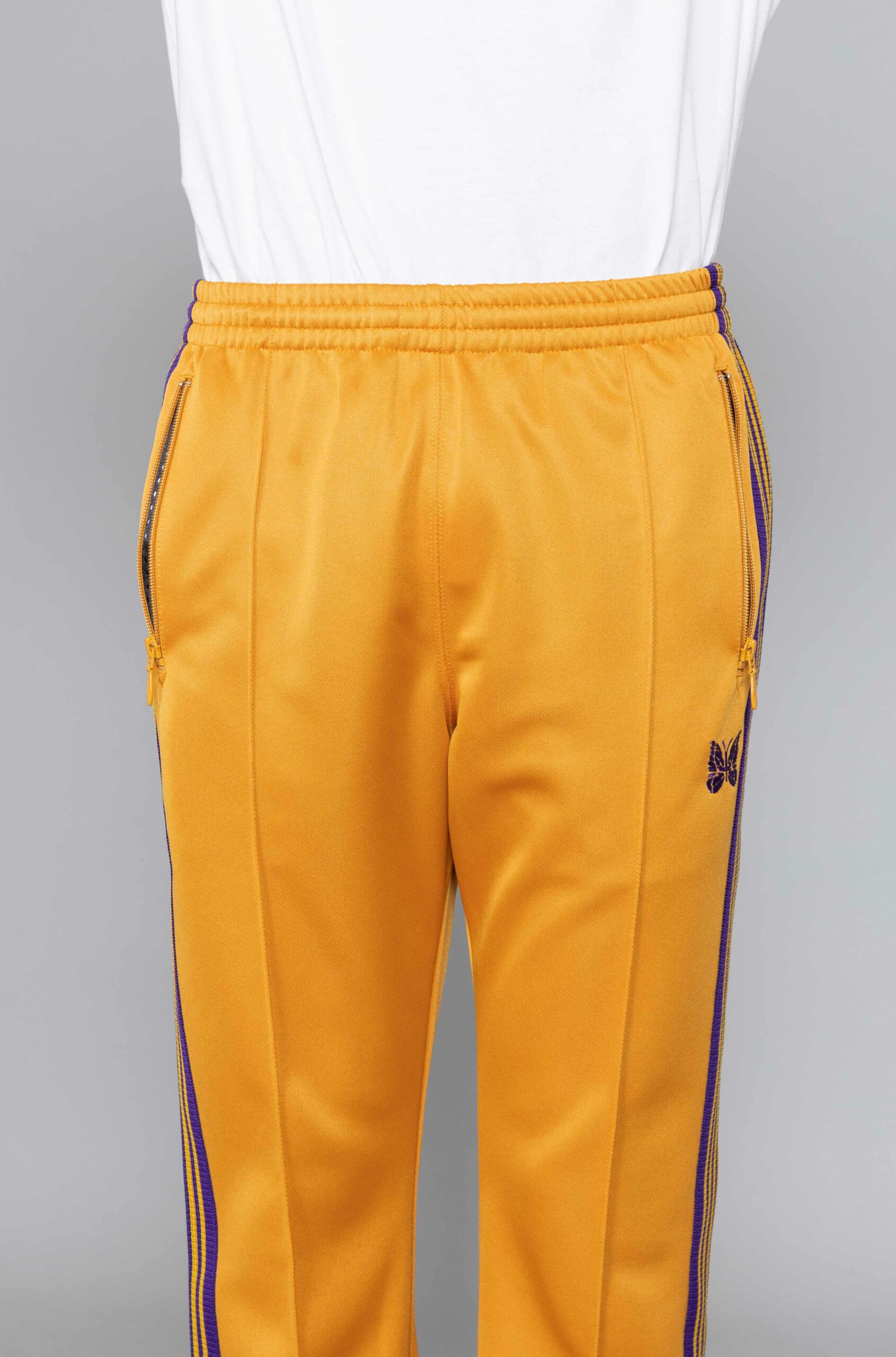 Needles Narrow Track Pant Poly Smooth Yellow Gold • Centreville Store